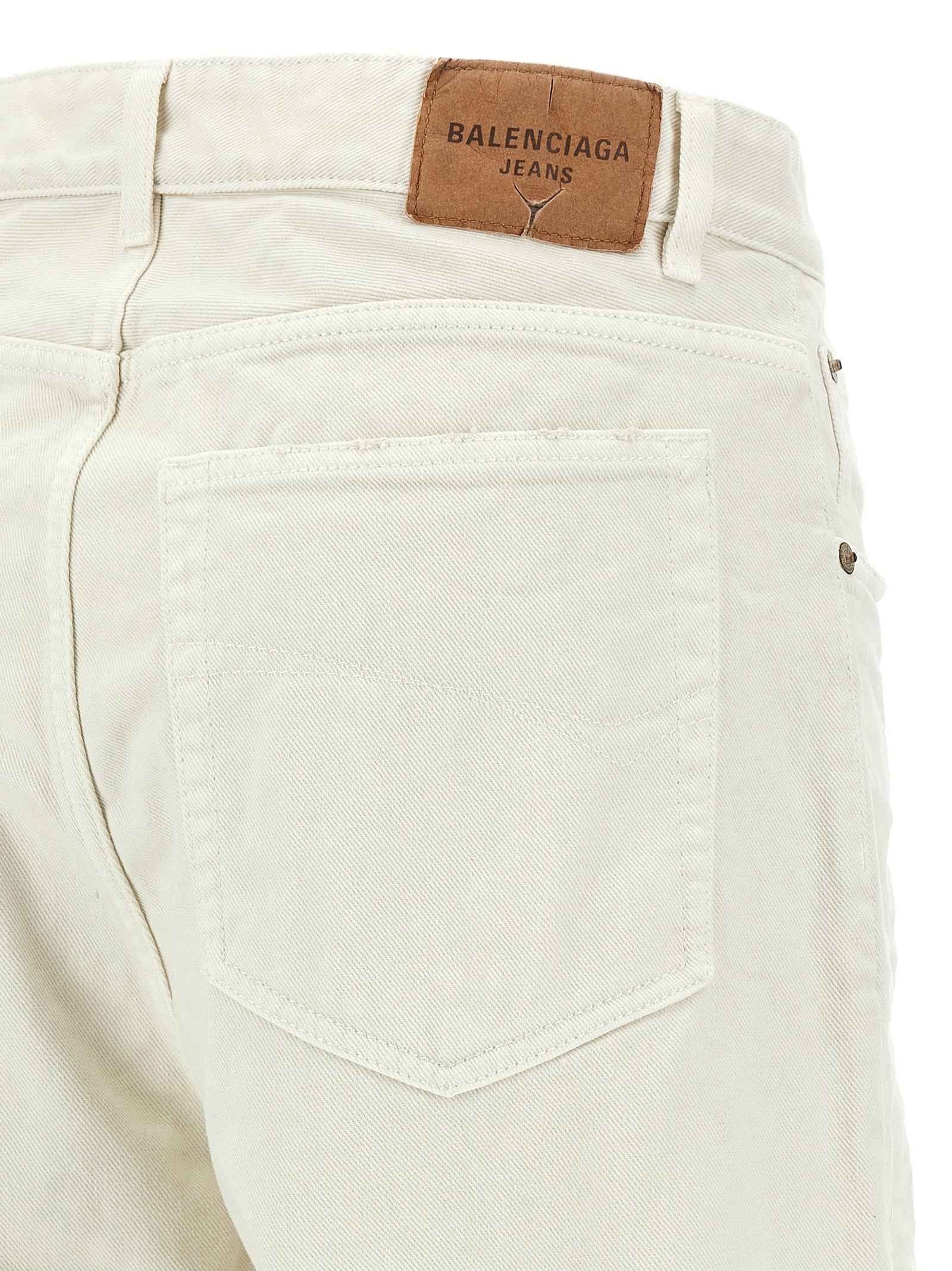 Balenciaga White Cotton Jeans Denim