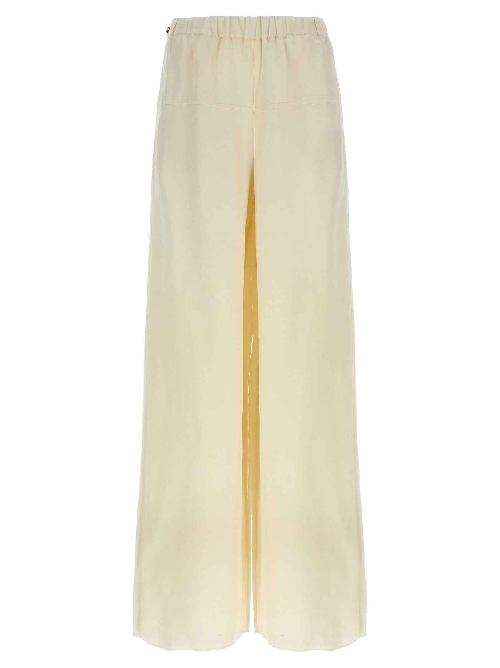 Max Mara White Flax Casual Pants