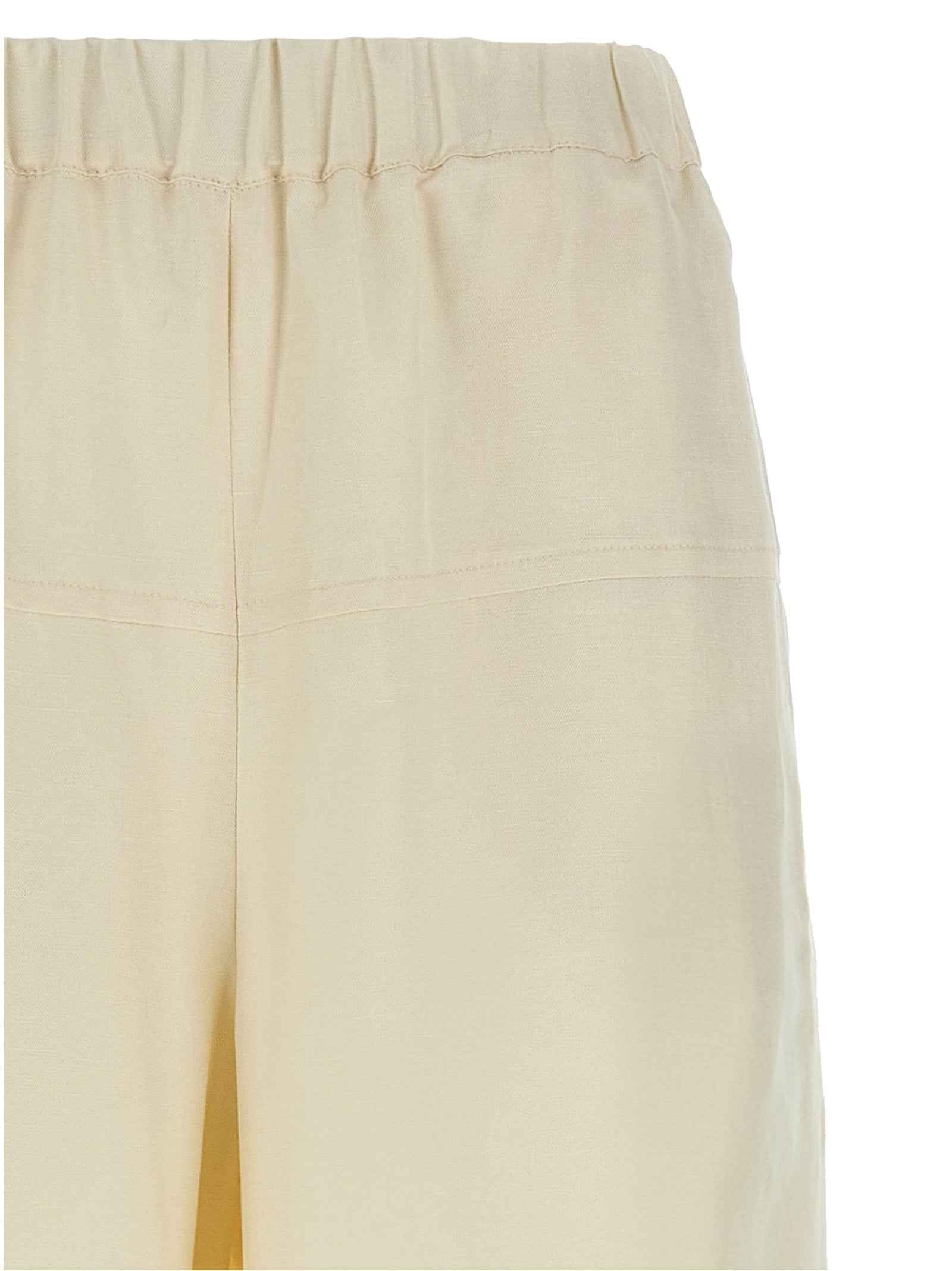 Max Mara White Flax Casual Pants