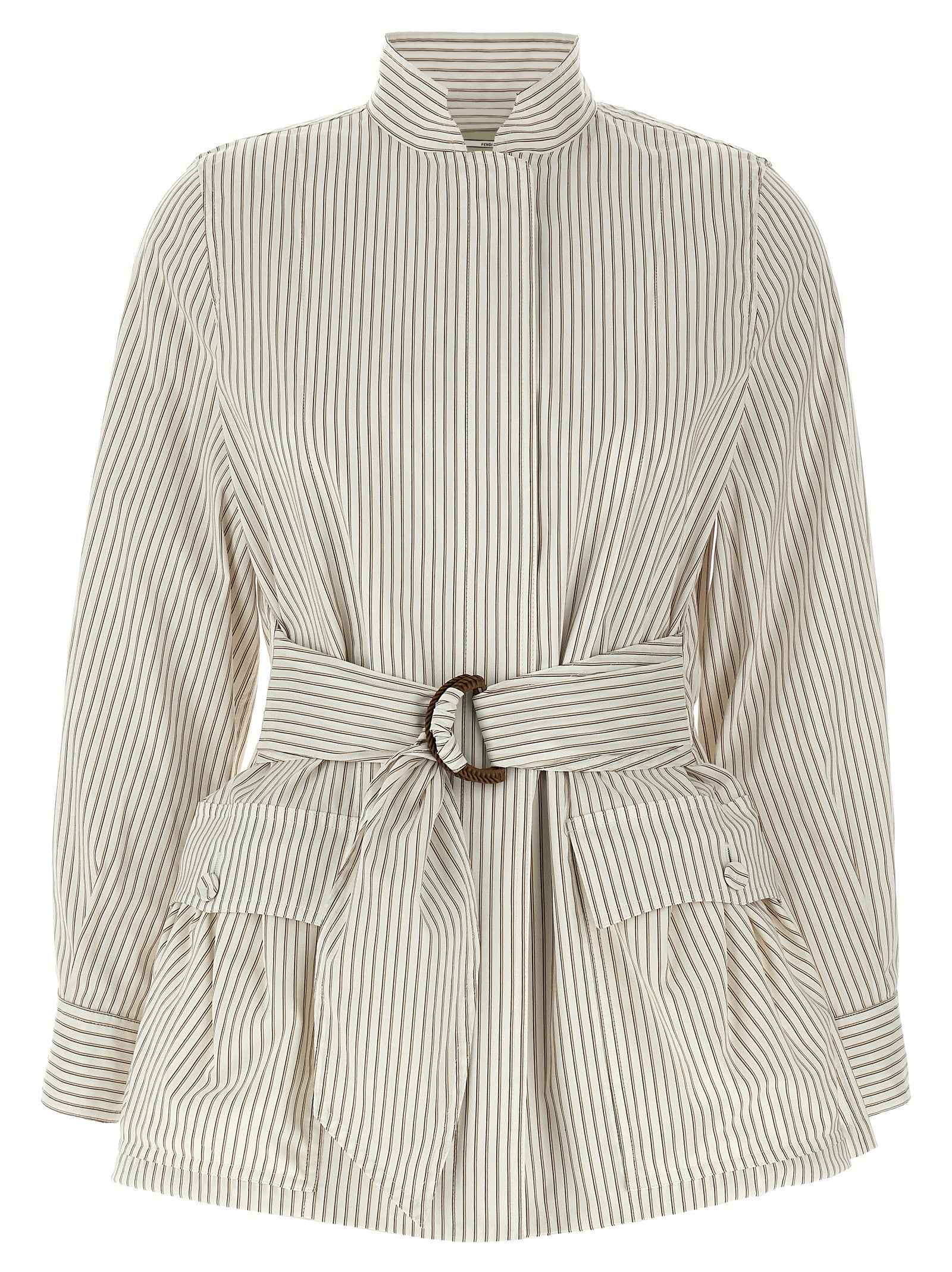 Fendi White Cotton Shell Jacket