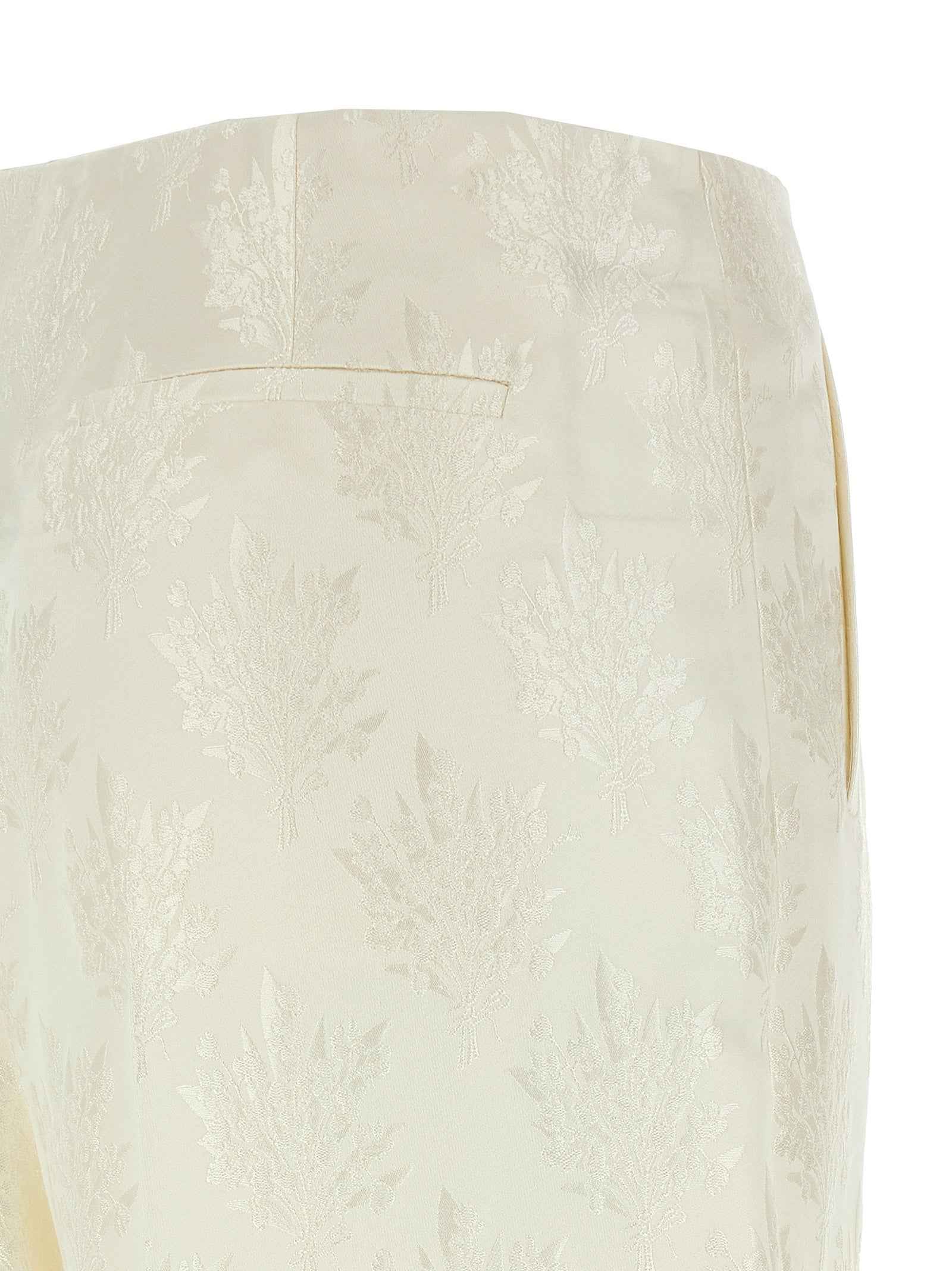 Fendi White Silk Casual Pants