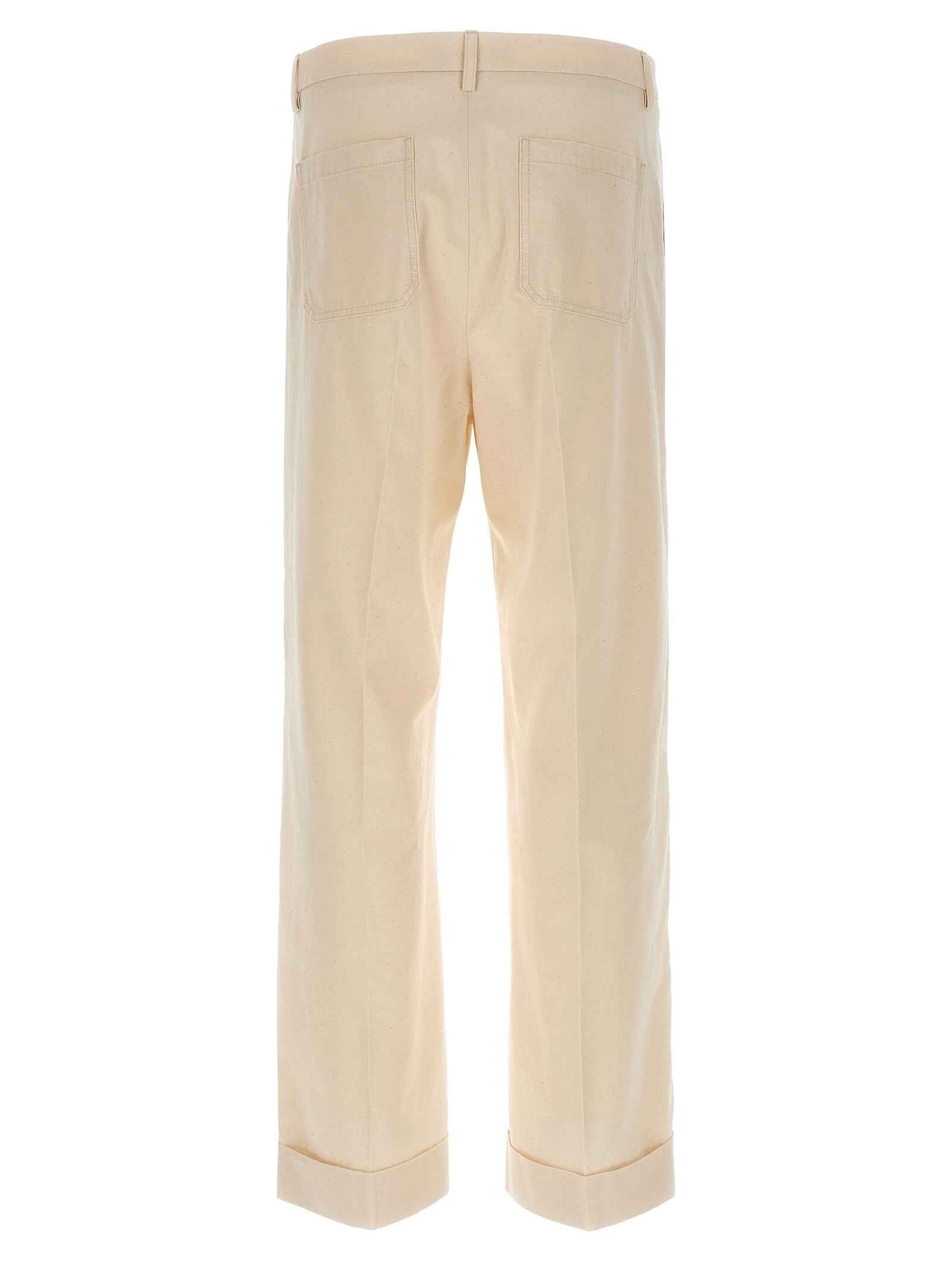 Valentino Garavani Beige Cotton Casual Pants
