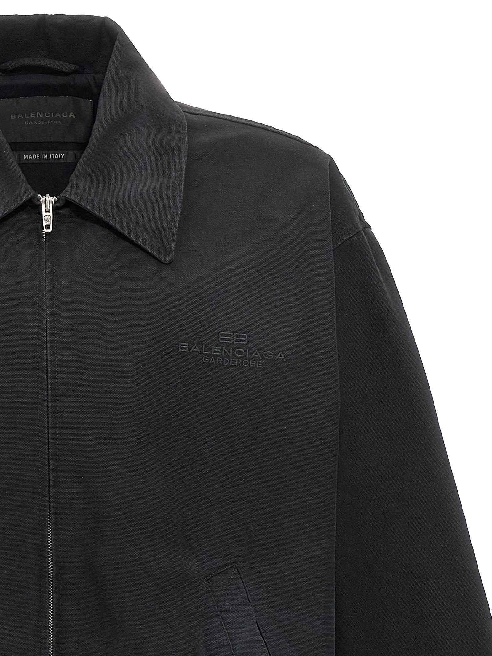 Balenciaga Black Cotton Full-Length Jacket