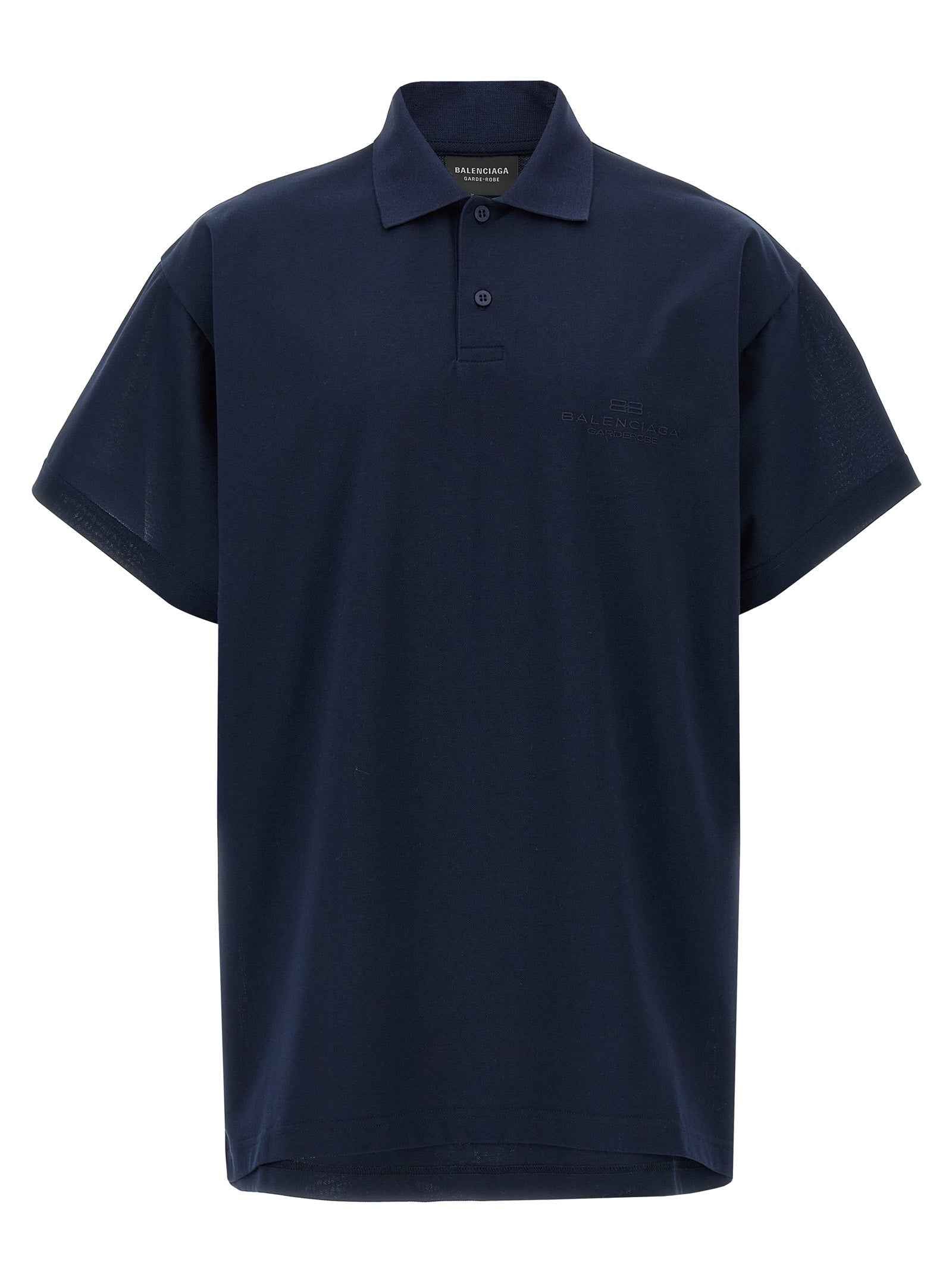 Balenciaga Blue Cotton Polo Shirt