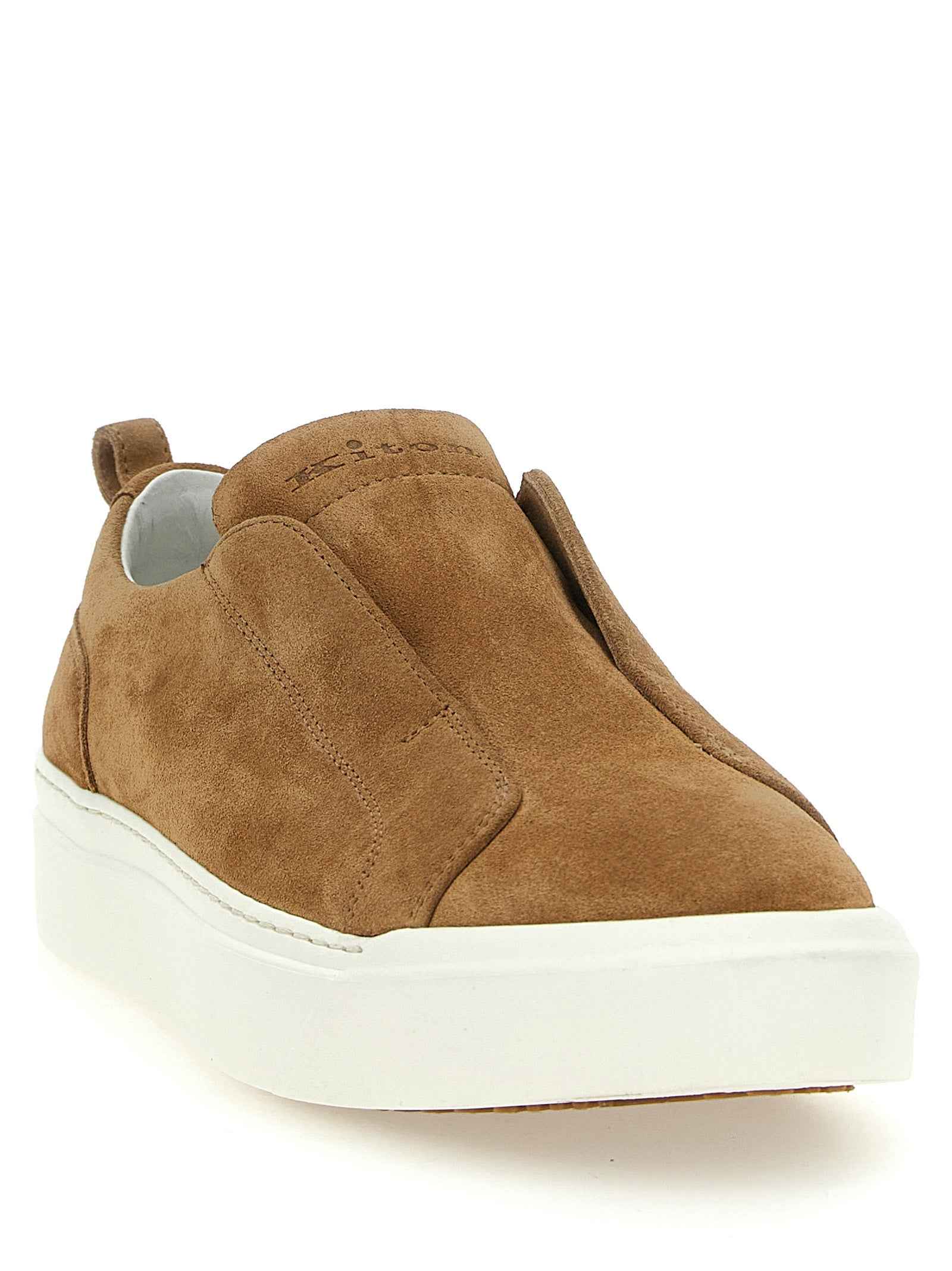 Kiton Brown Calfskin Low Top Sneakers