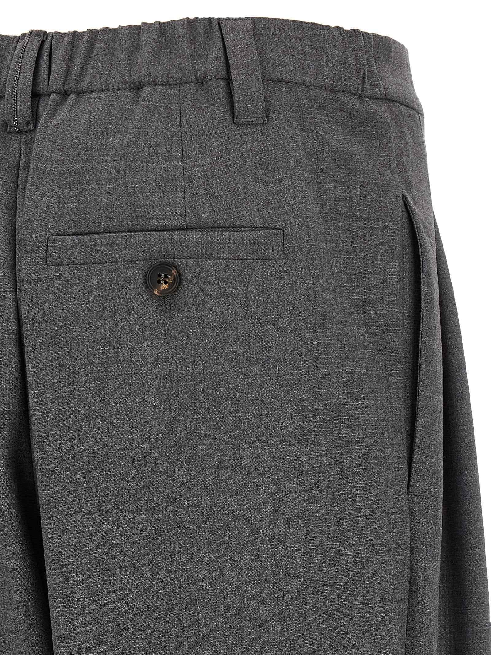 Brunello Cucinelli Gray Virgin Wool Casual Pants