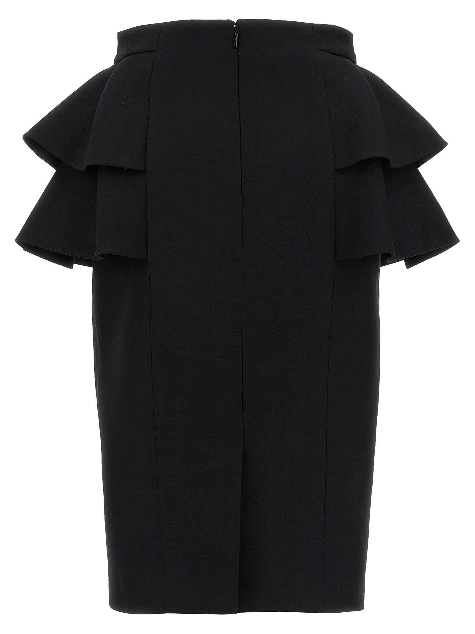 Valentino Garavani Black Virgin Wool Midi Skirt