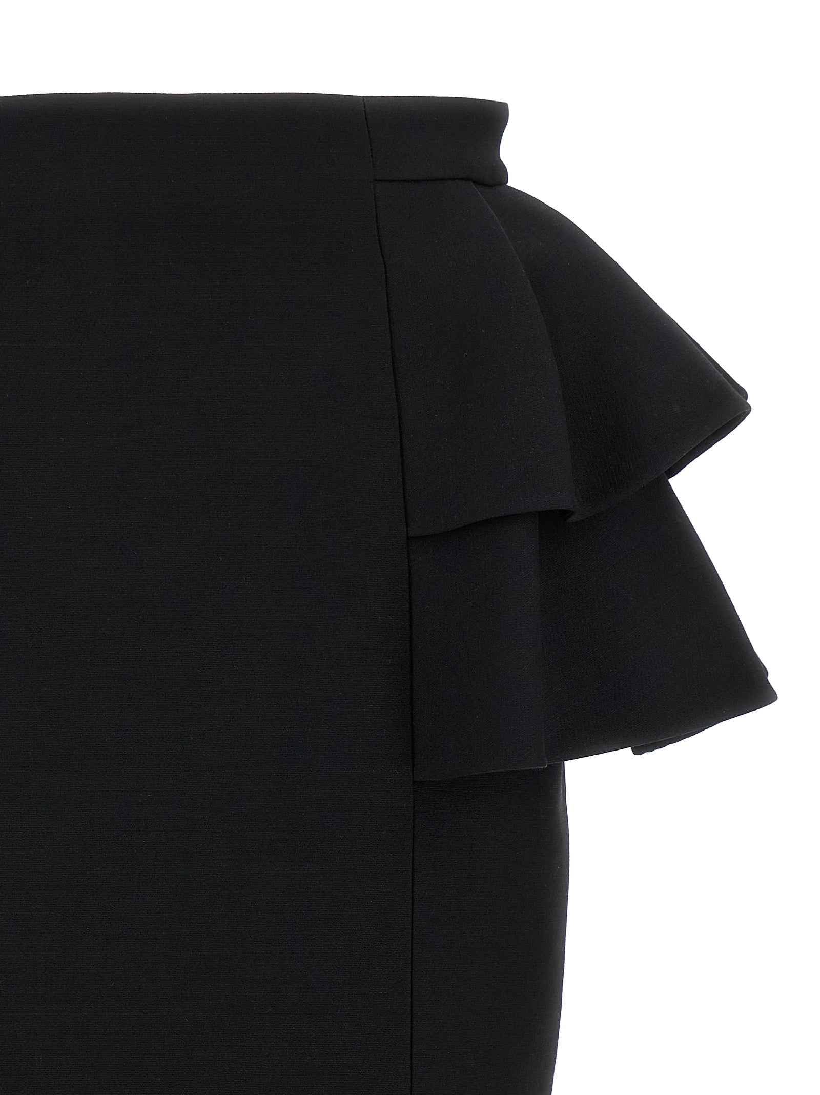 Valentino Garavani Black Virgin Wool Midi Skirt