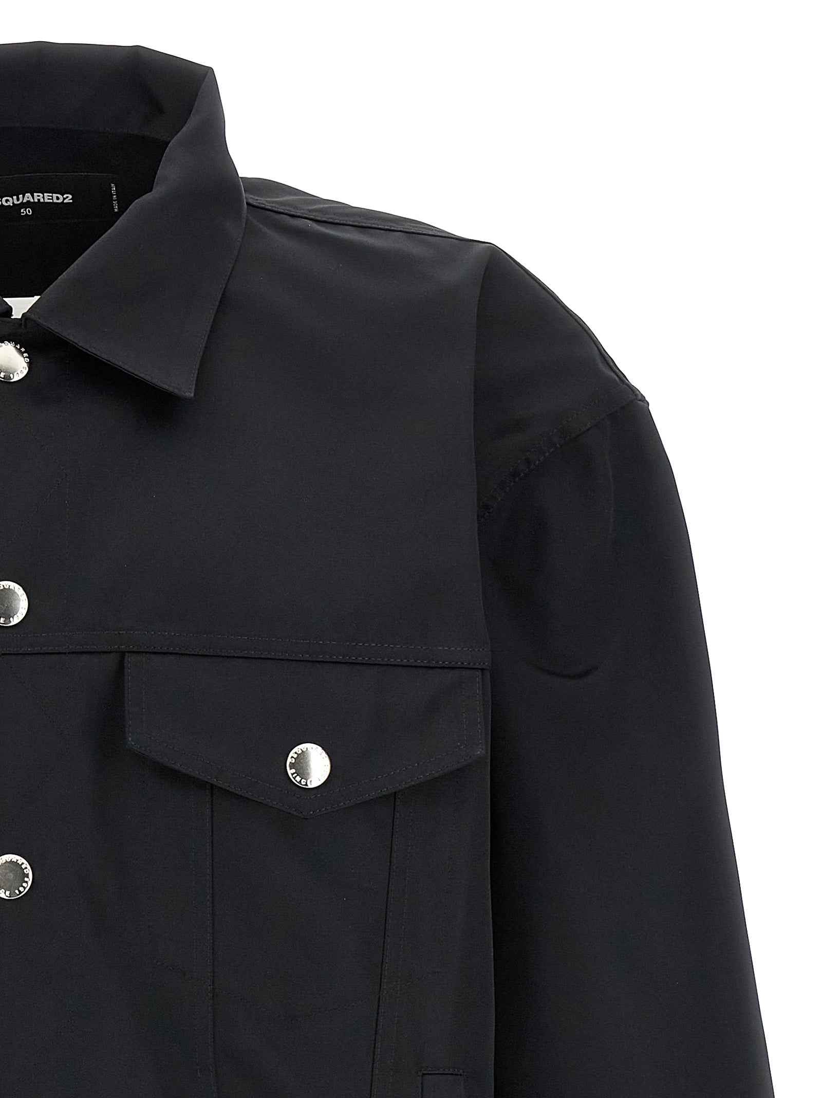 Dsquared² Black Polyester Full-Length Jacket