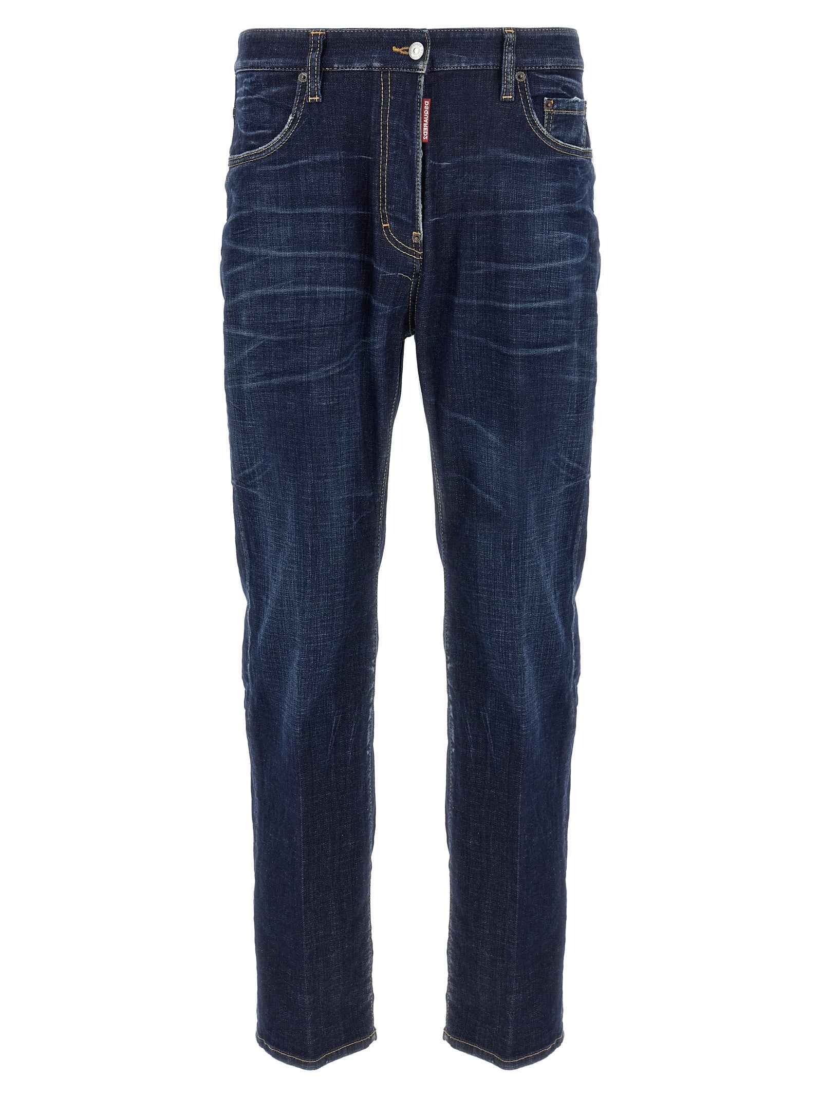 Dsquared² Blue Cotton Straight-Leg Jeans