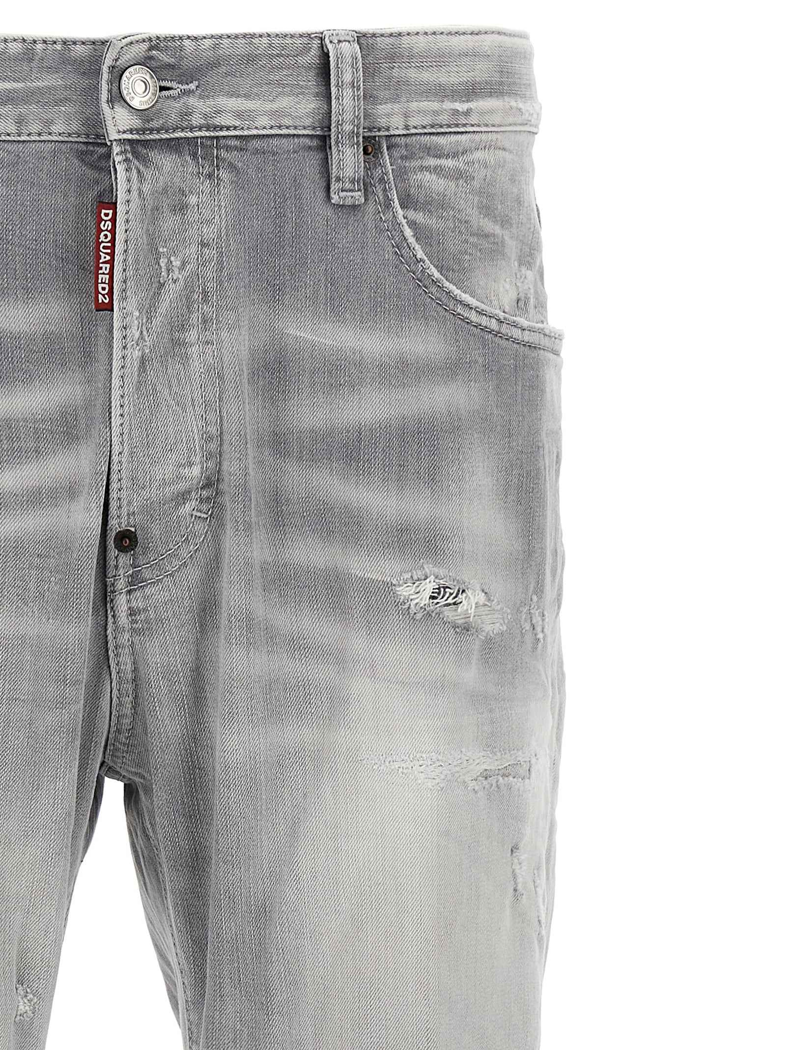 Dsquared² Gray Cotton Straight-Leg Jeans