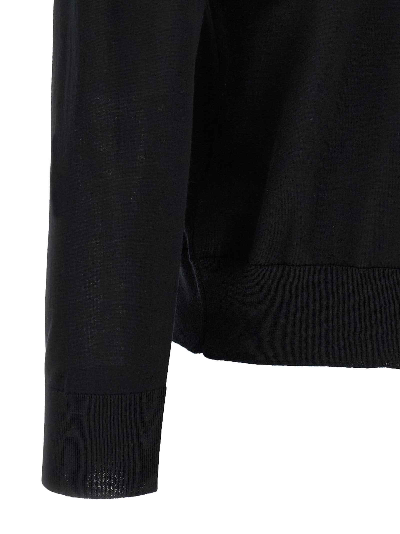 Kiton Black Wool Polo Shirt