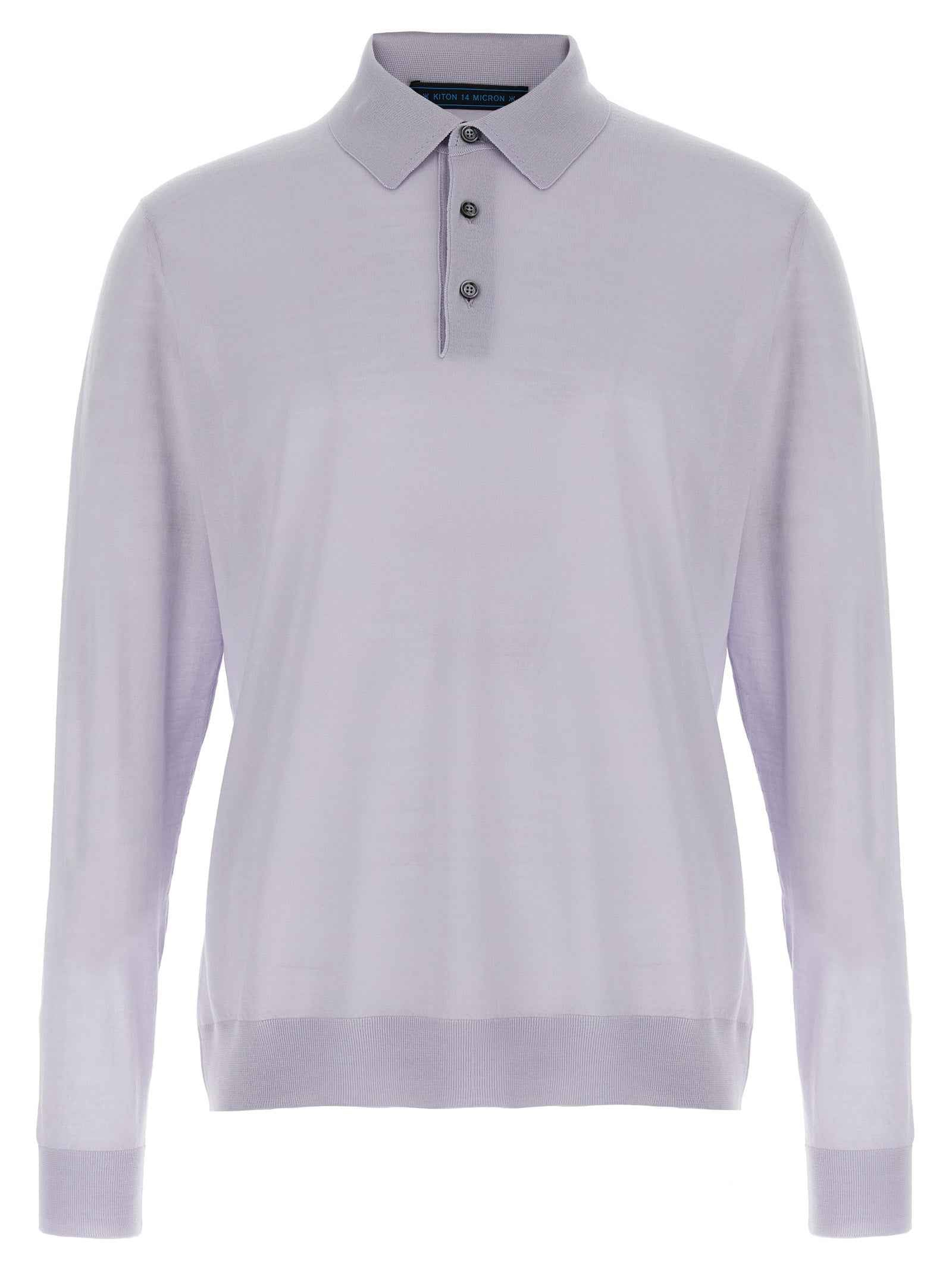 Kiton Blue Wool Polo Shirt