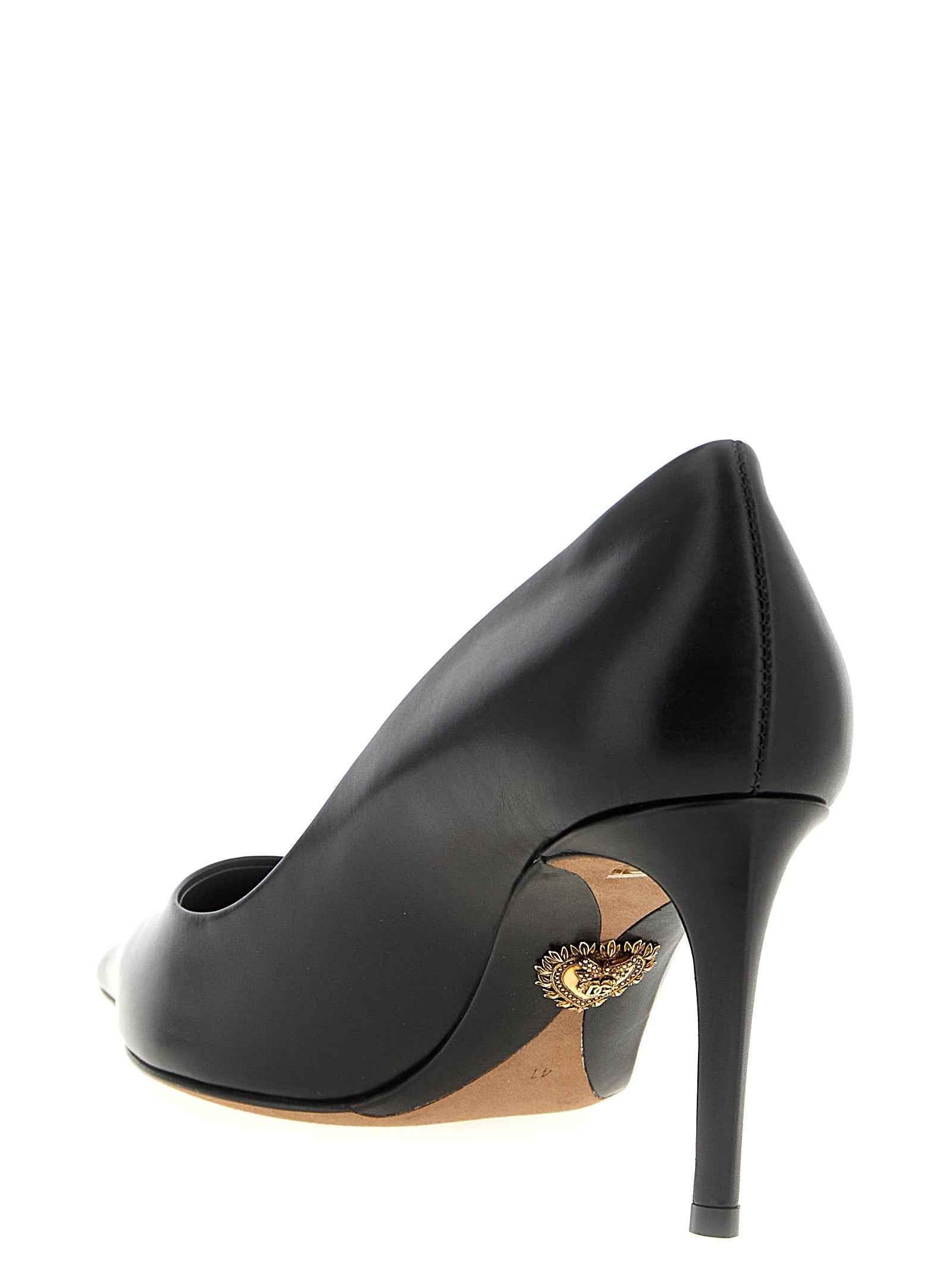 Dolce & Gabbana Black Calfskin High Heel Pumps