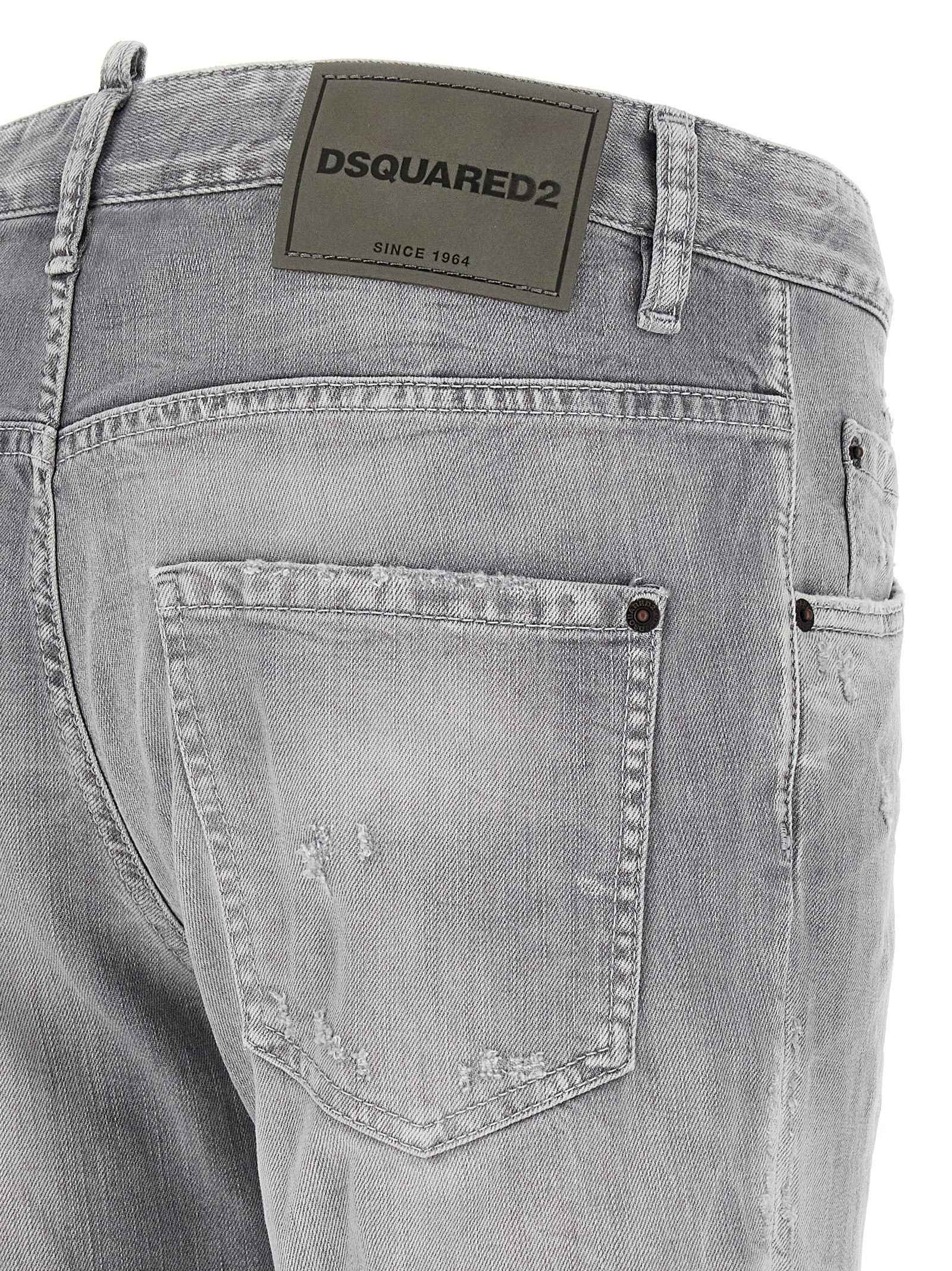 Dsquared² Gray Cotton Relaxed Fit Jeans