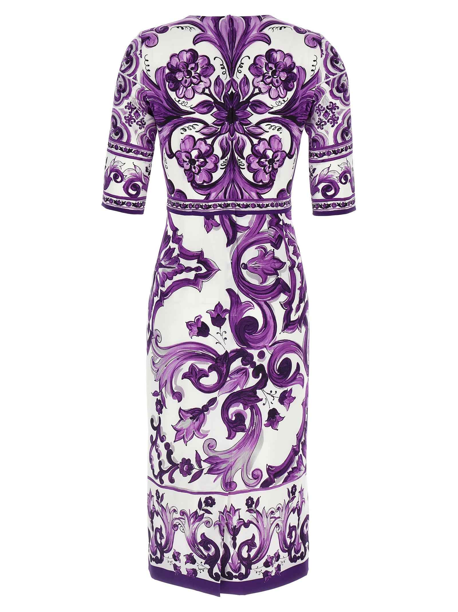 Dolce & Gabbana Purple Silk Midi Dress
