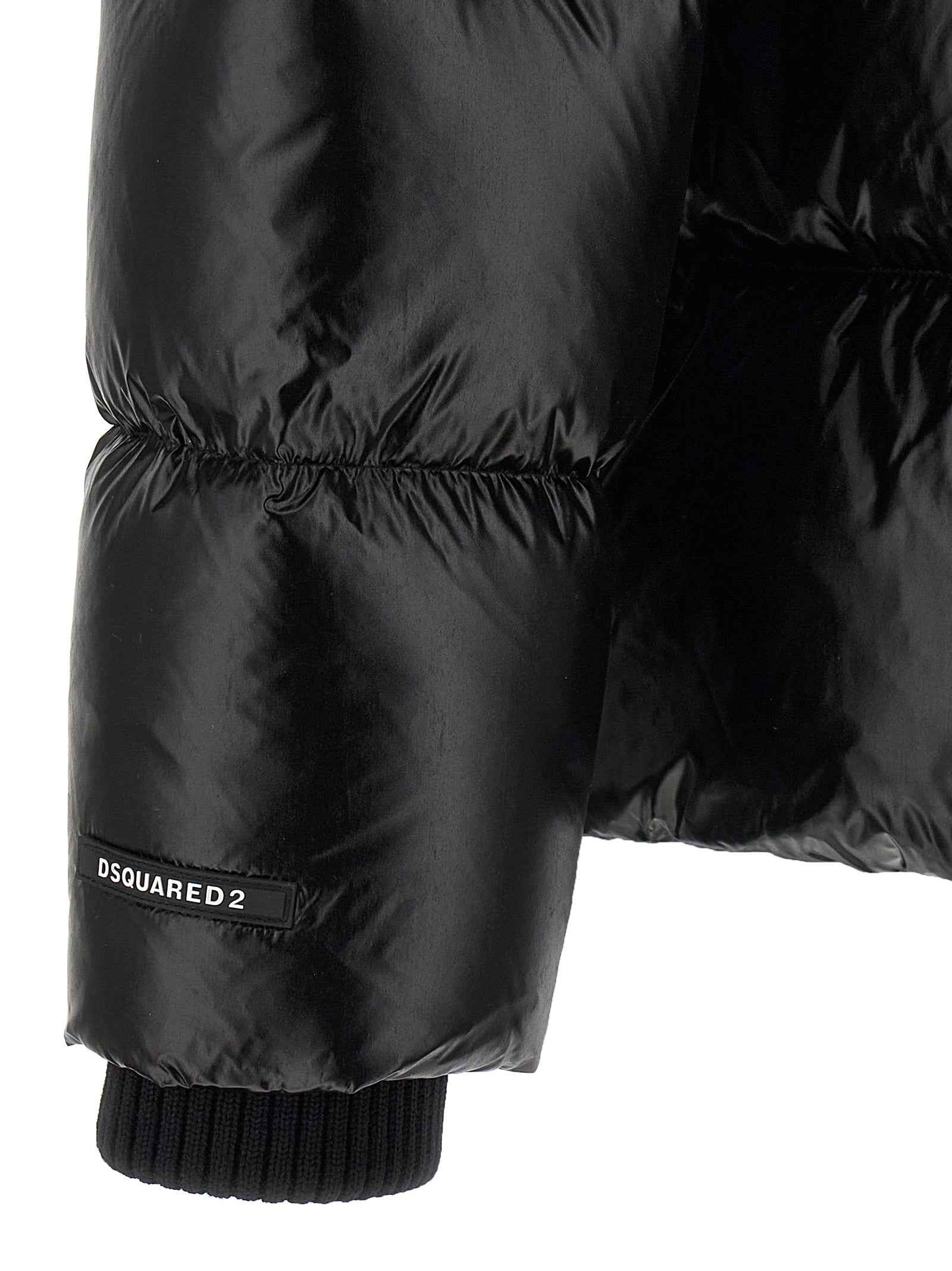 Dsquared² Black Polyamide Full-Length Jacket