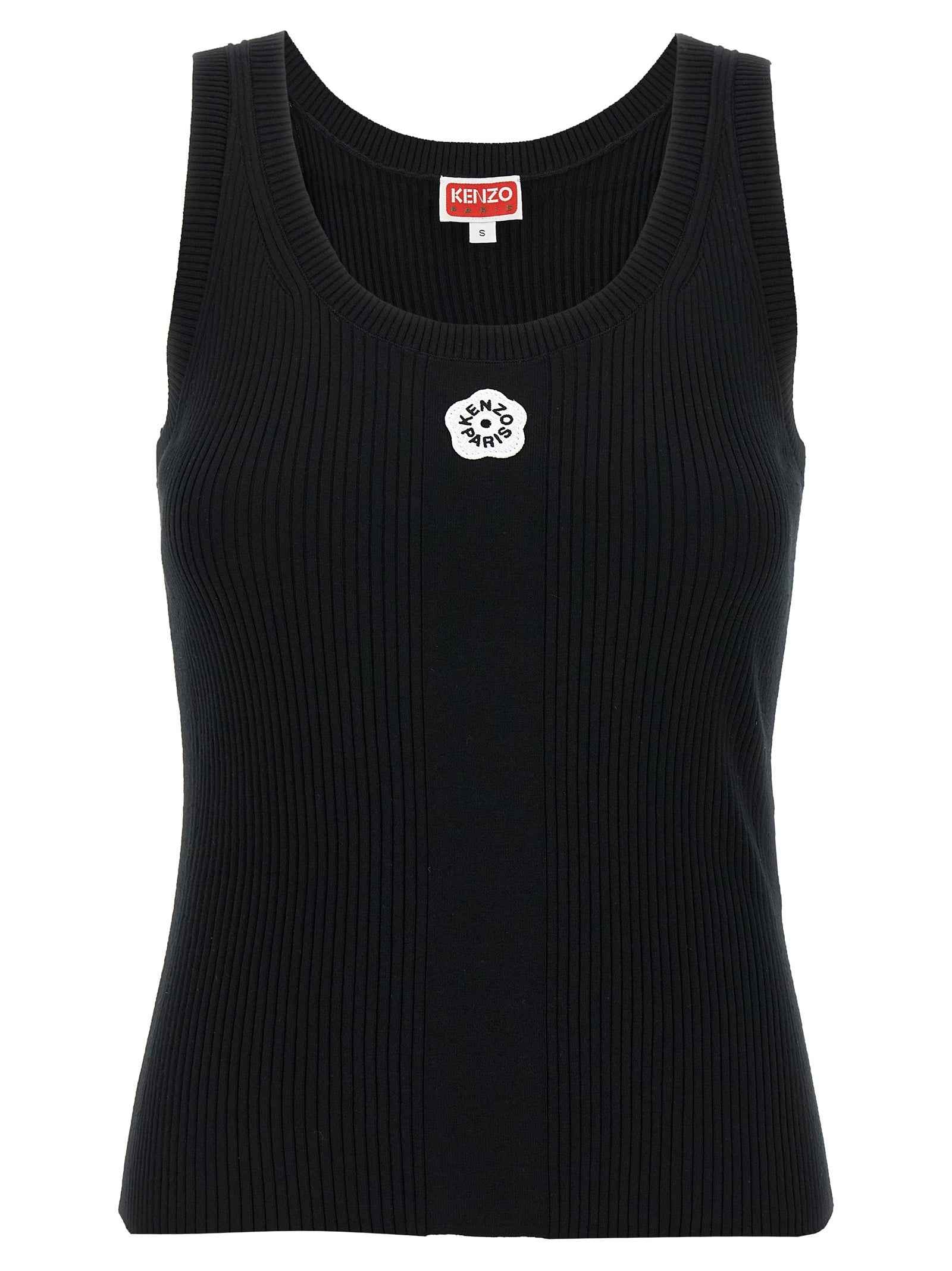 Kenzo Black Viscose Sleeveles T-Shirt