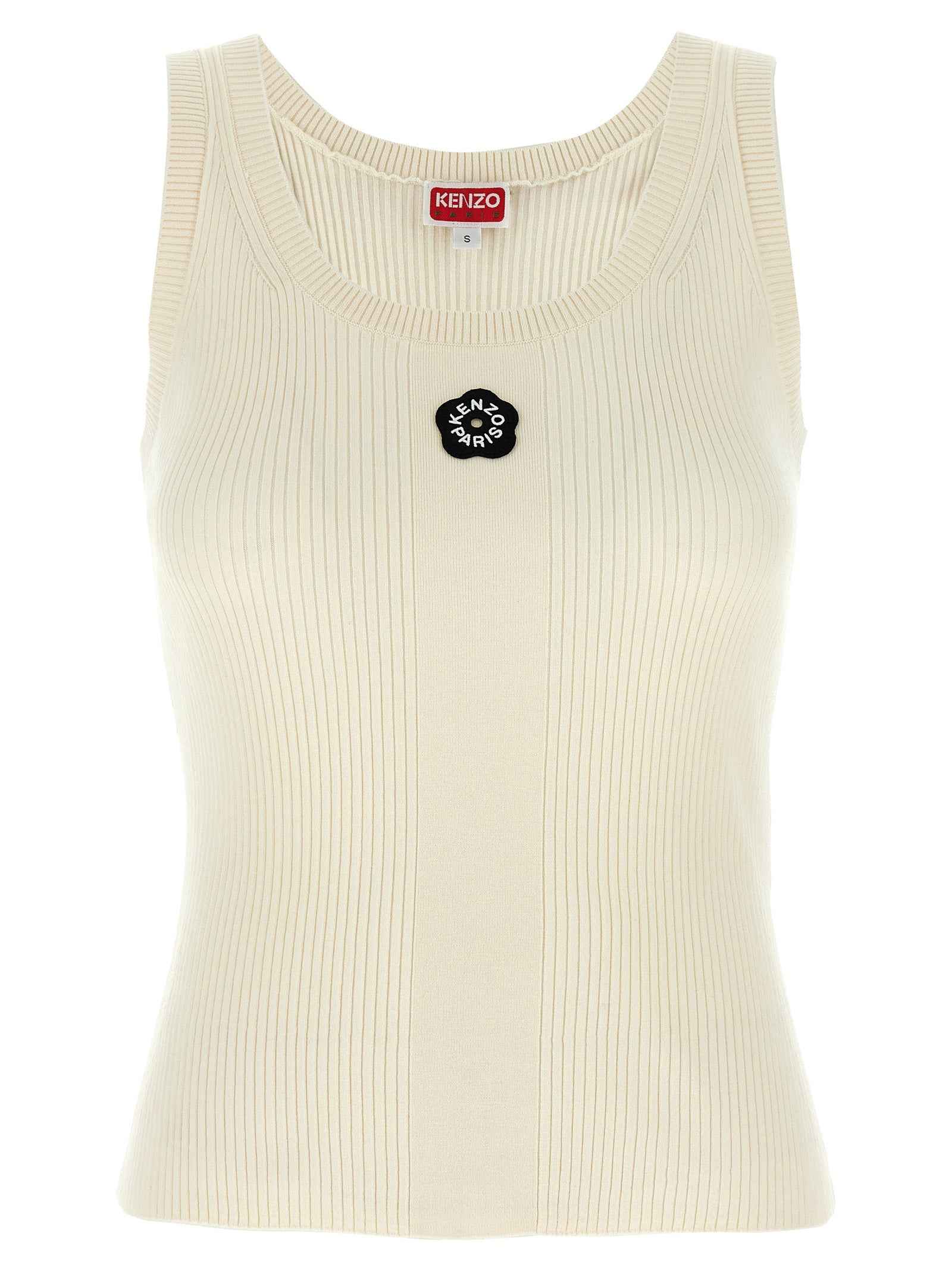 Kenzo White Viscose Sleeveles T-Shirt