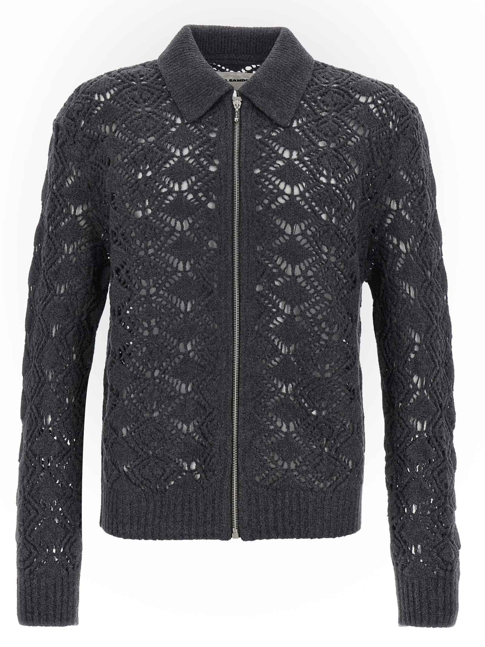 Jil Sander Gray Virgin Wool Cardigan
