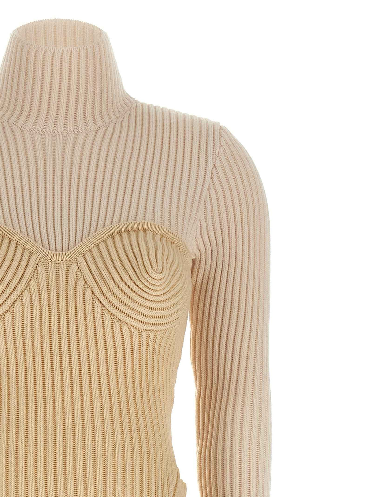 Jean Paul Gaultier Beige Merino Wool Long Dress