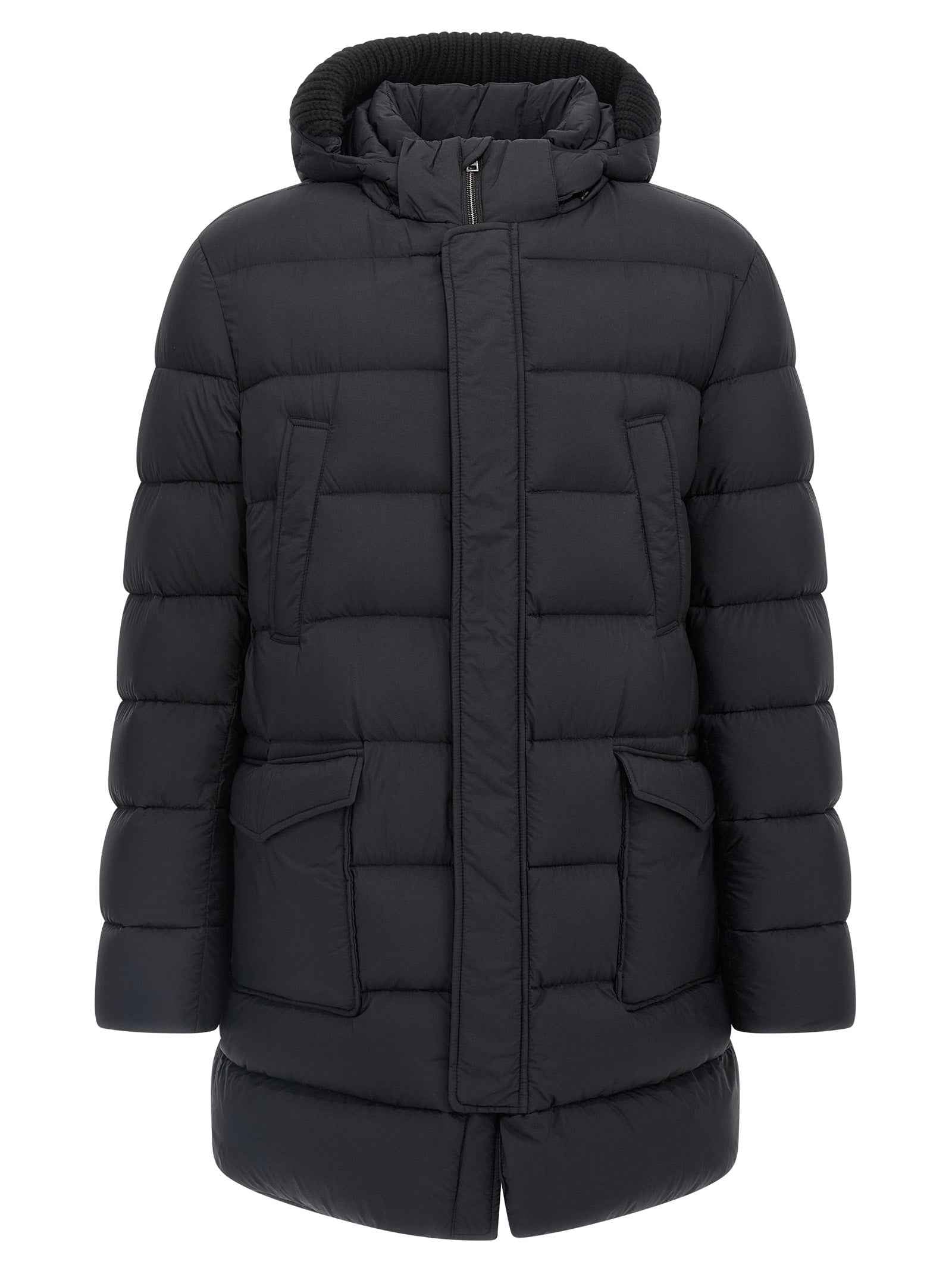 Herno Black Polyamide Coat