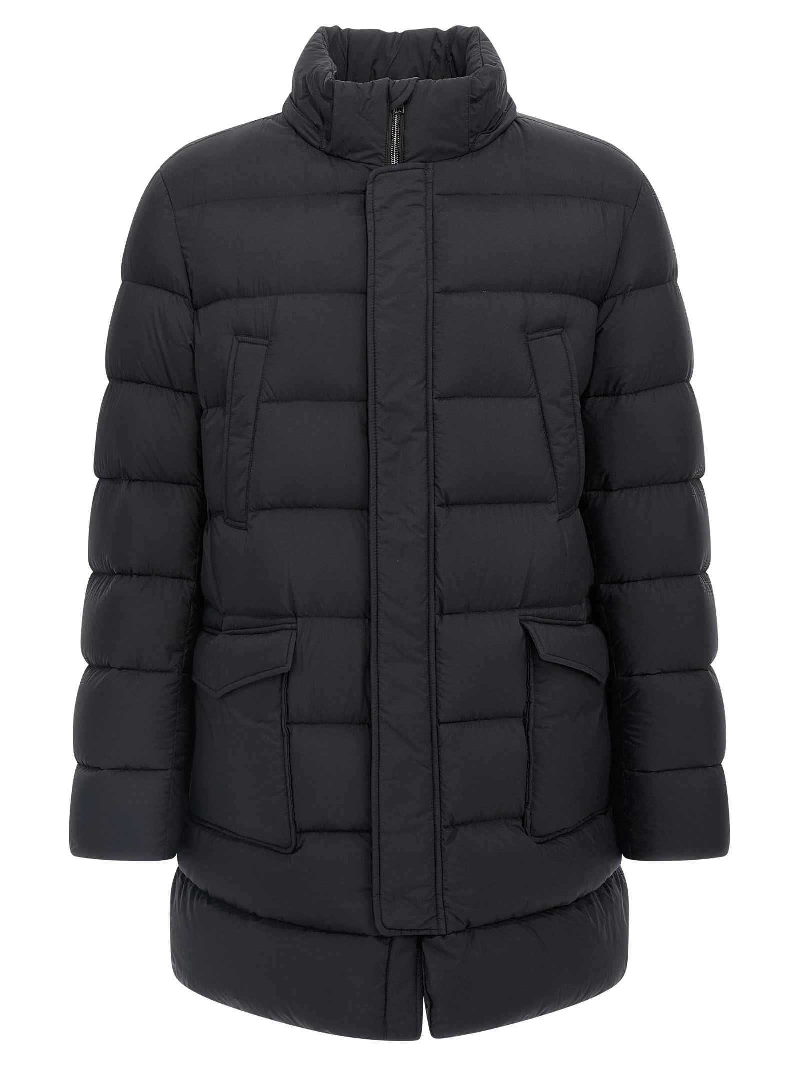 Herno Black Polyamide Coat