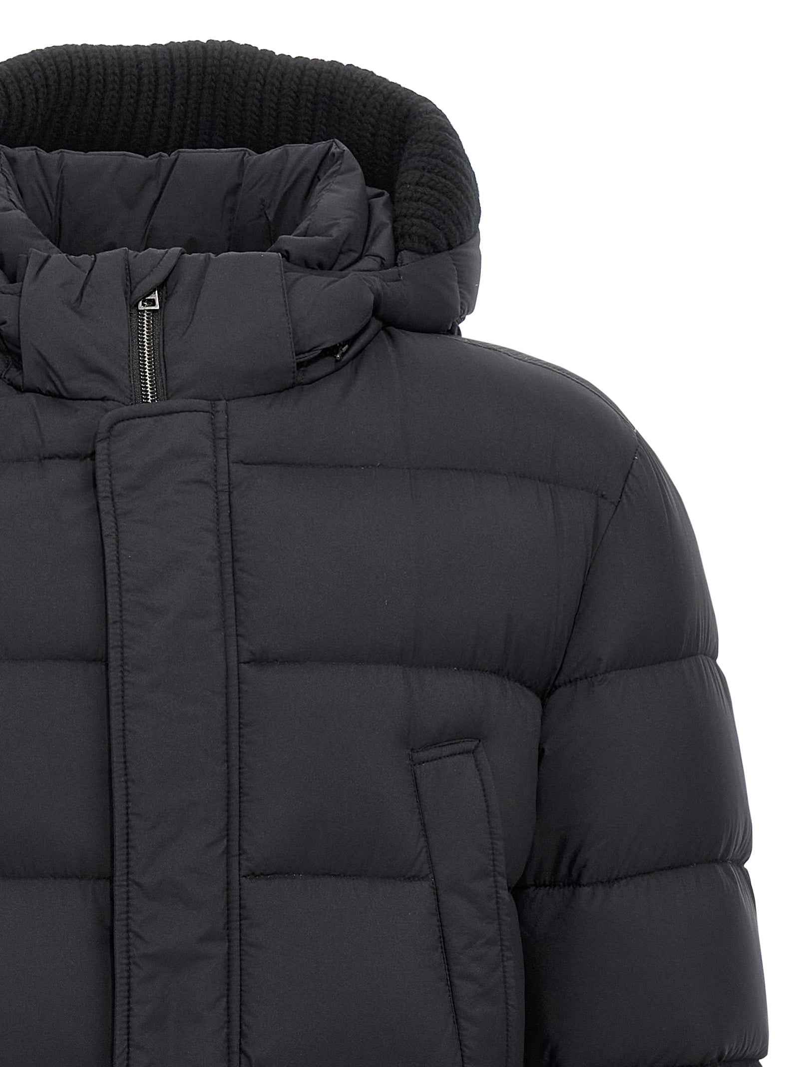Herno Black Polyamide Coat