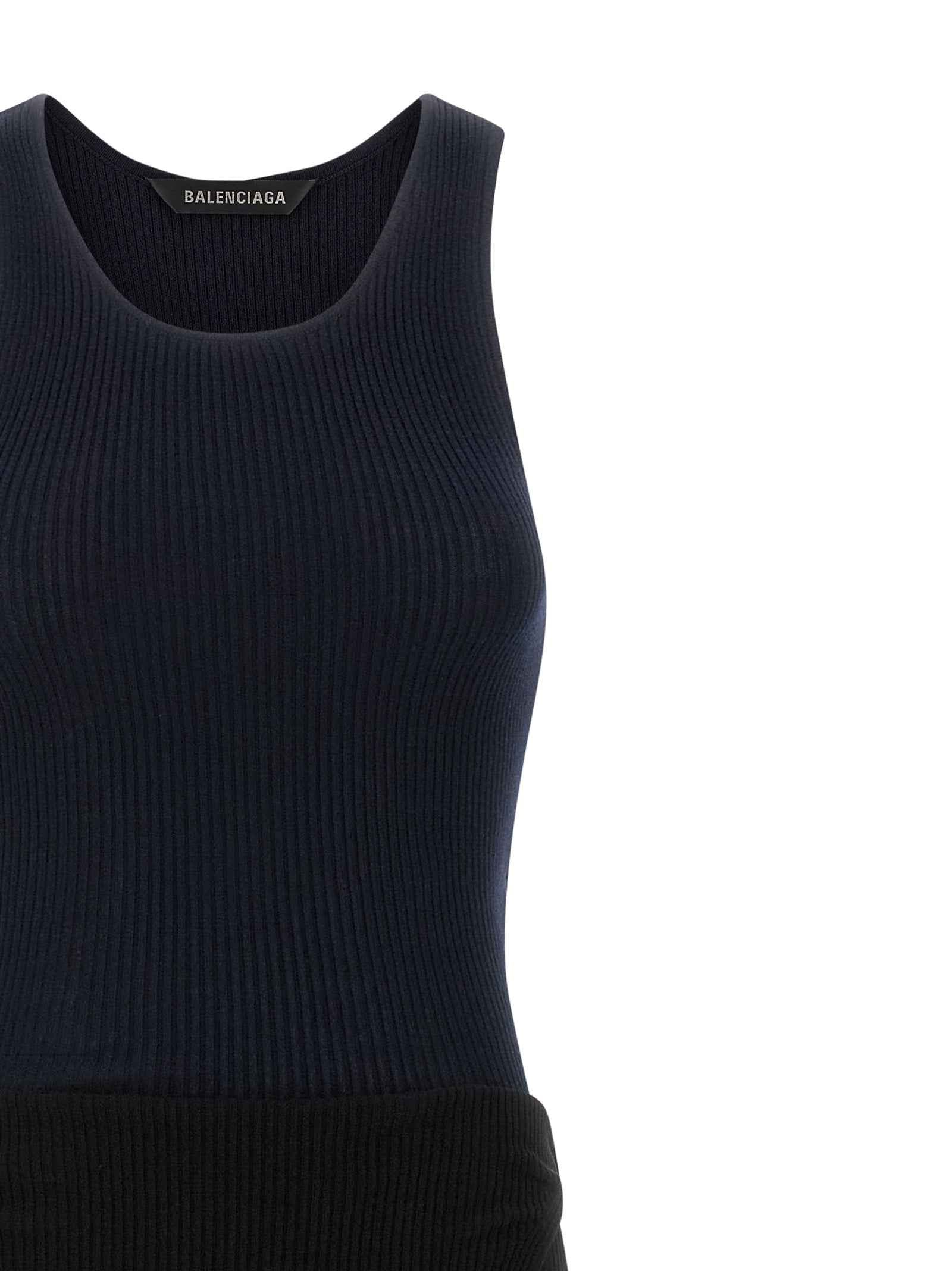 Balenciaga Black Cotton Long Dress