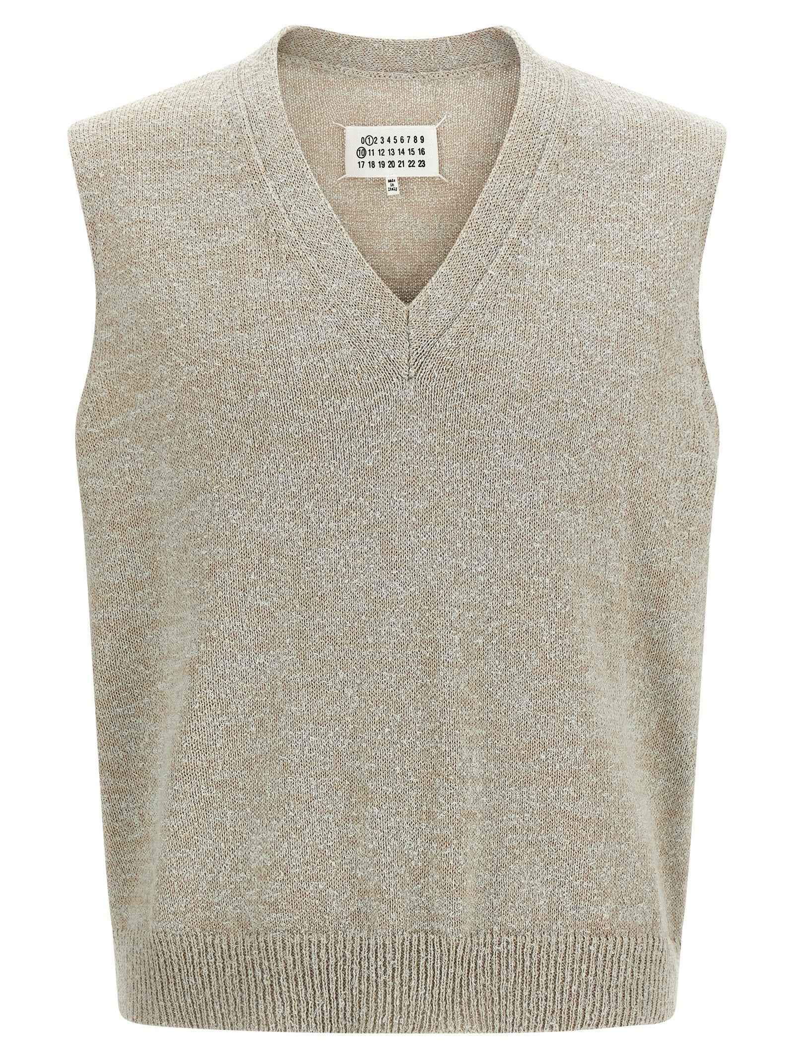 Maison Margiela Beige Cotton Sleeveles Sweater