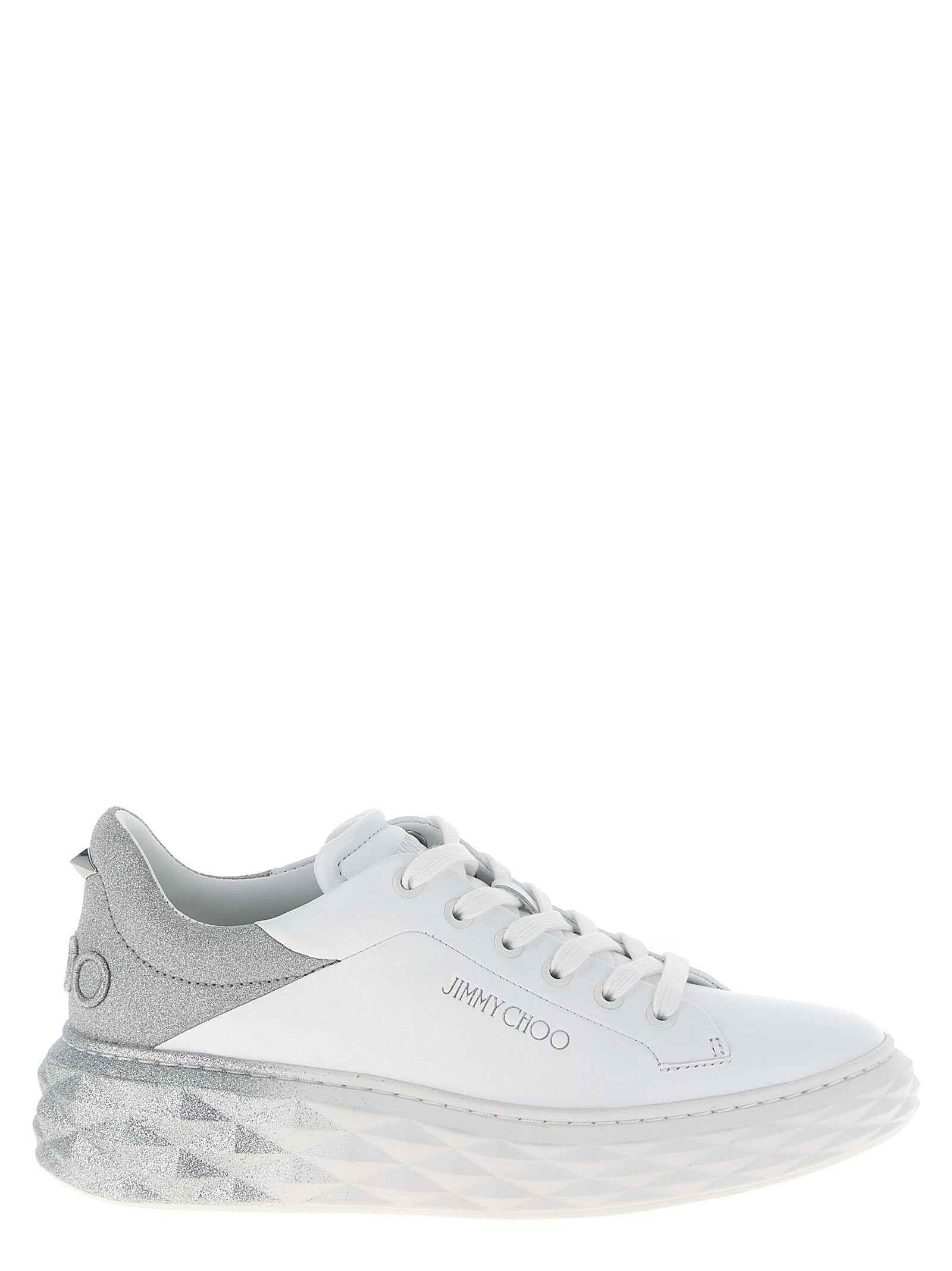 Jimmy Choo Silver Leather Chunky Sneakers