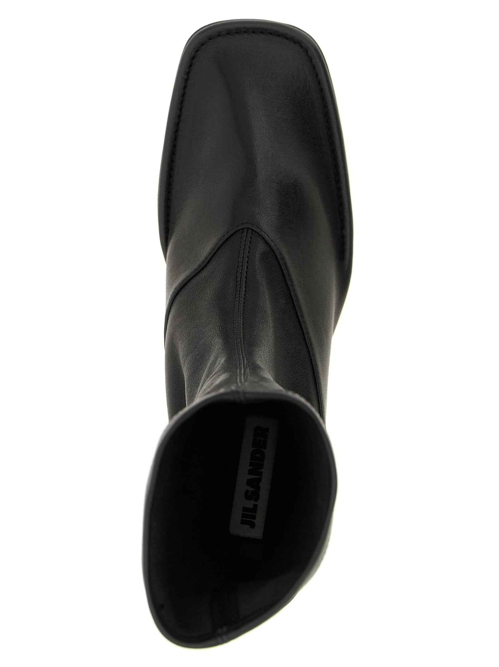 Jil Sander Black Lamb Leather Ankle Boots
