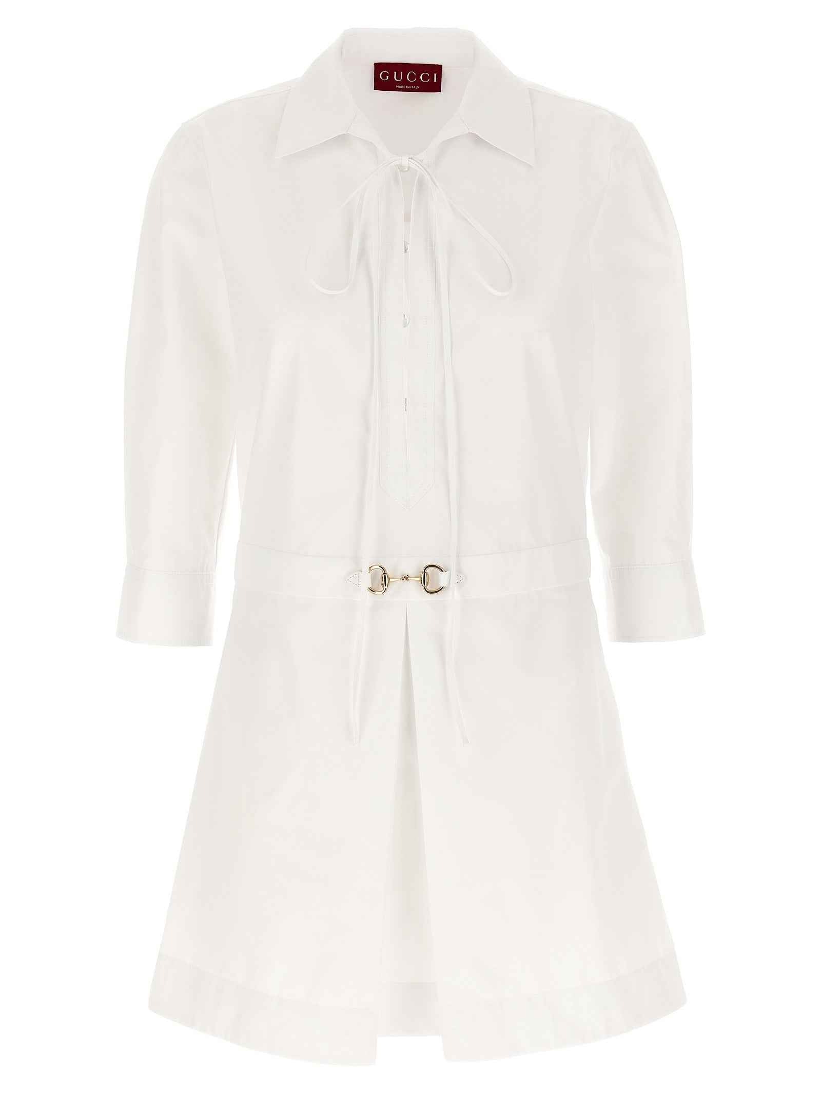 Gucci White Cotton Short Dress