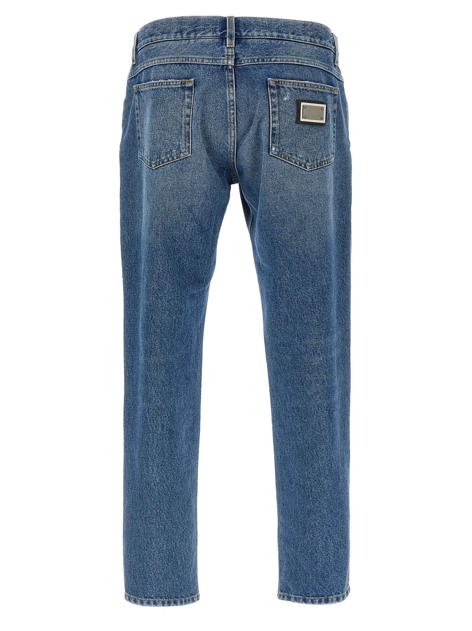 Dolce & Gabbana Blue Cotton Straight-Leg Jeans