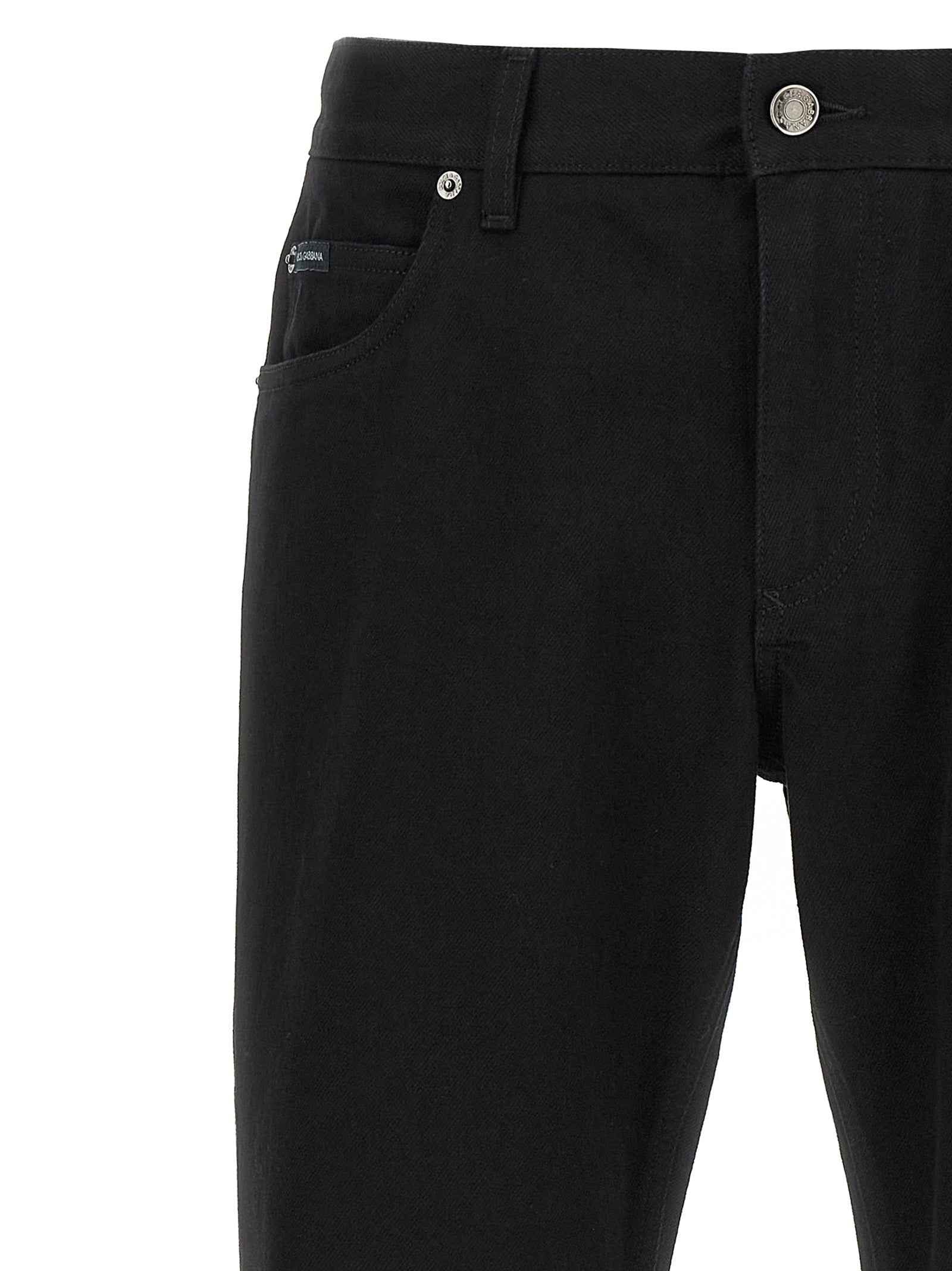 Dolce & Gabbana Black Cotton Straight-Leg Jeans