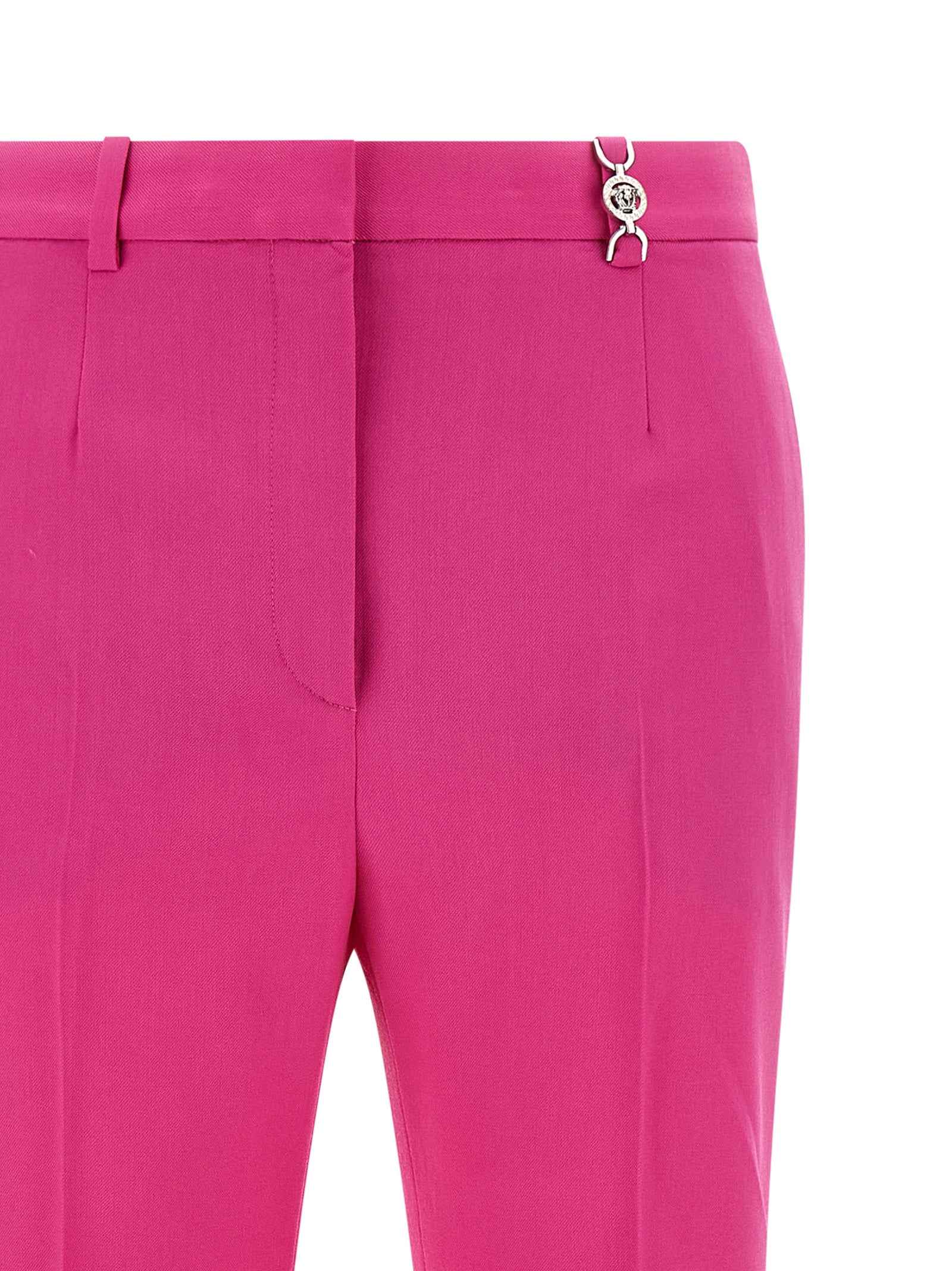 Versace Fuchsia Virgin Wool Flared Pants