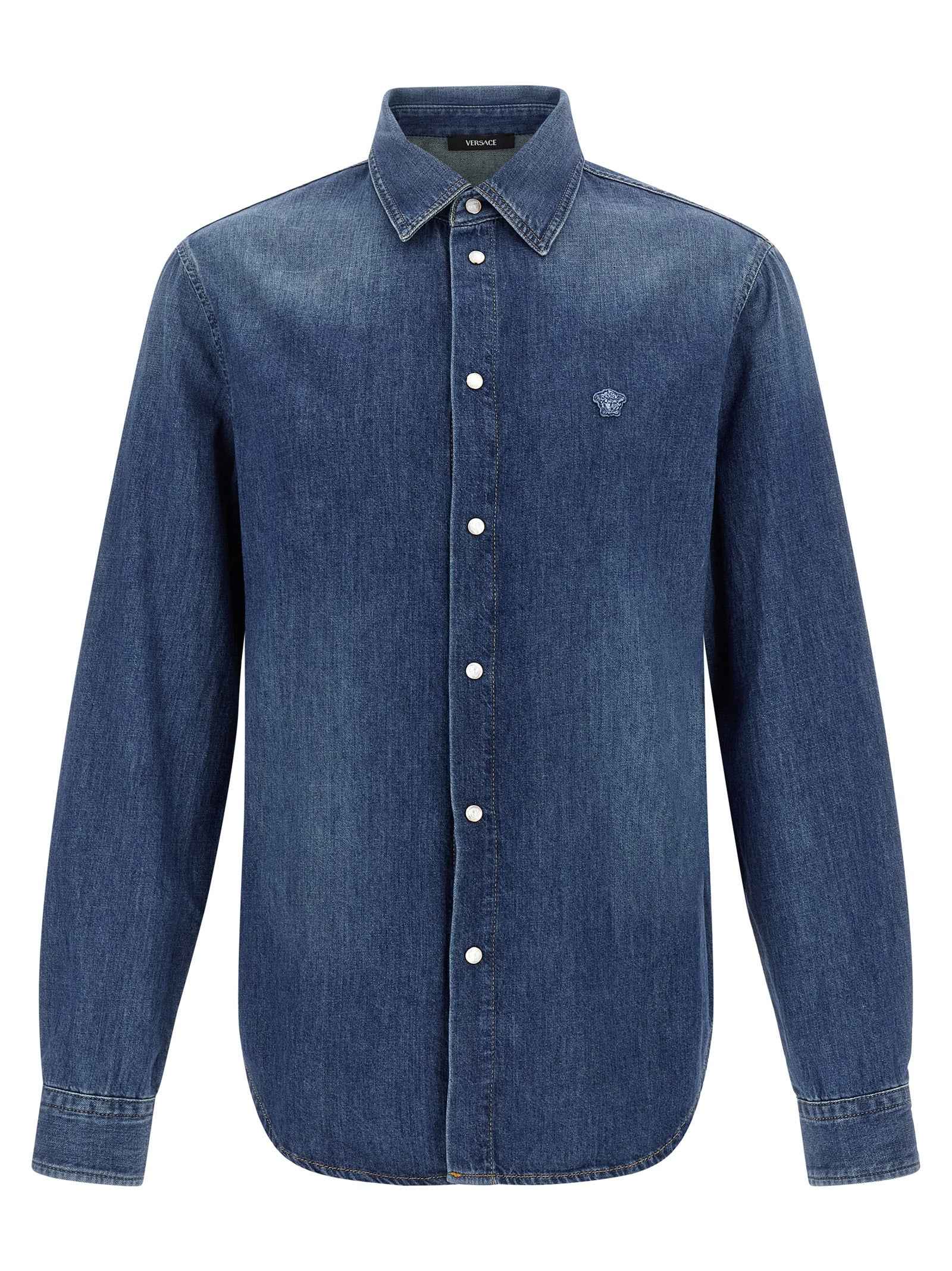 Versace Blue Cotton Blouse