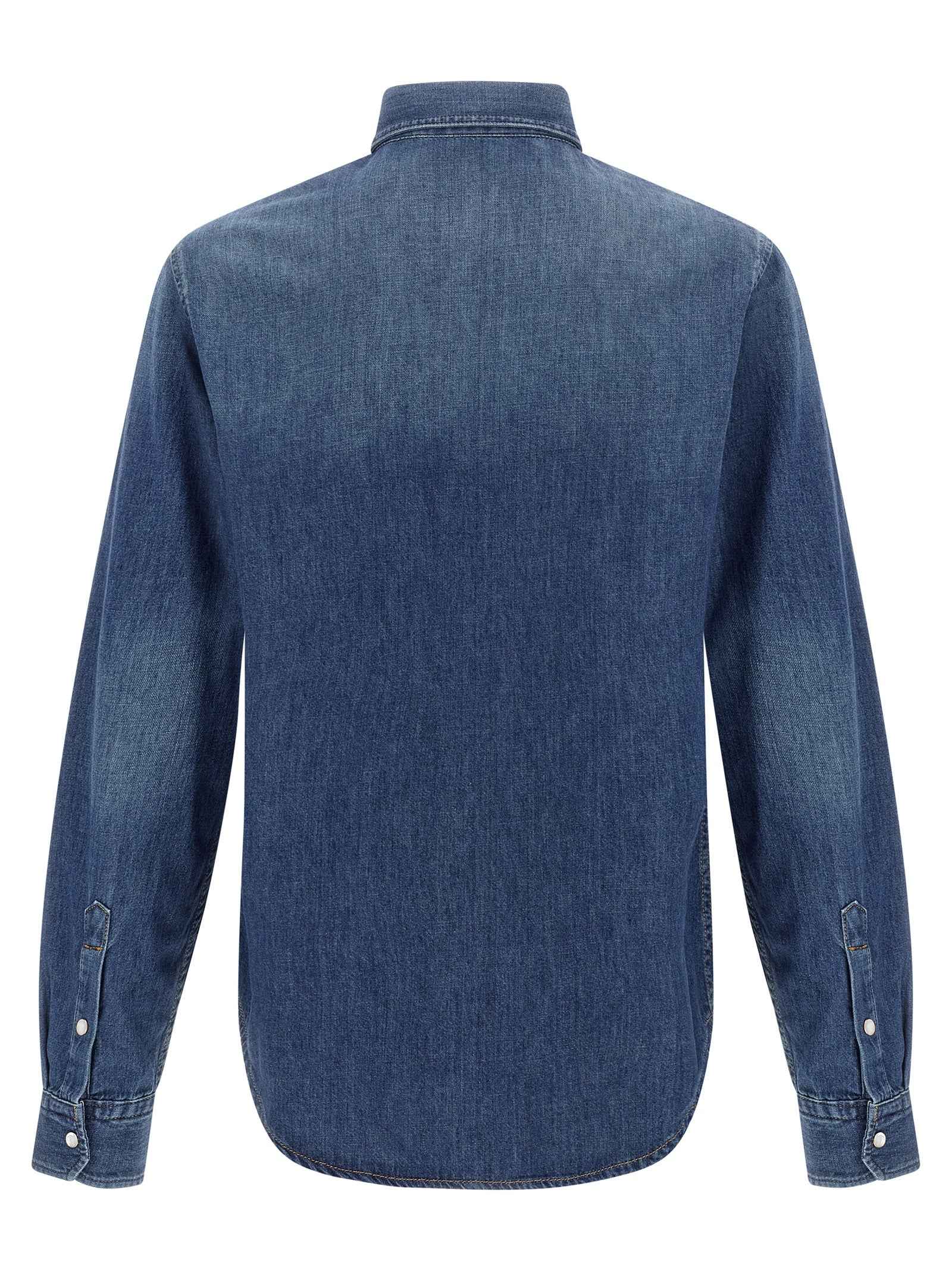 Versace Blue Cotton Blouse