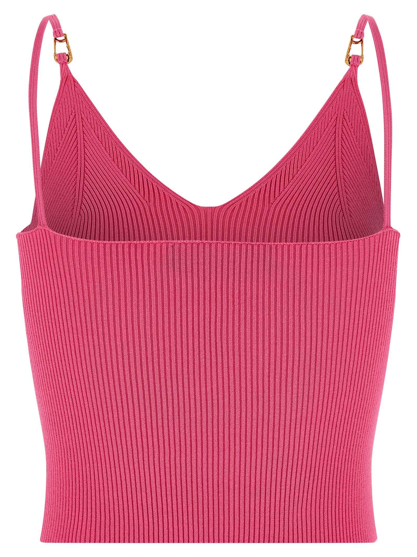 Versace Fuchsia Viscose Sleeveles T-Shirt