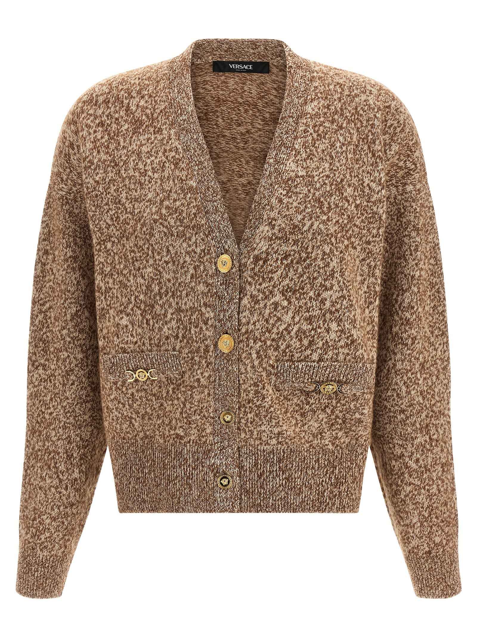 Versace Beige Virgin Wool Cardigan