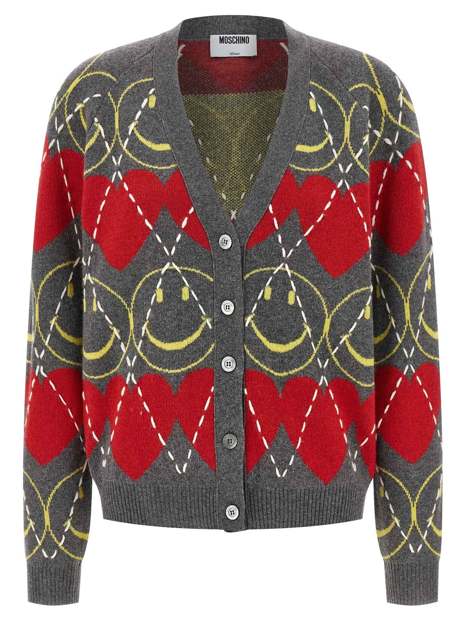 Moschino Multicolor Wool Cardigan