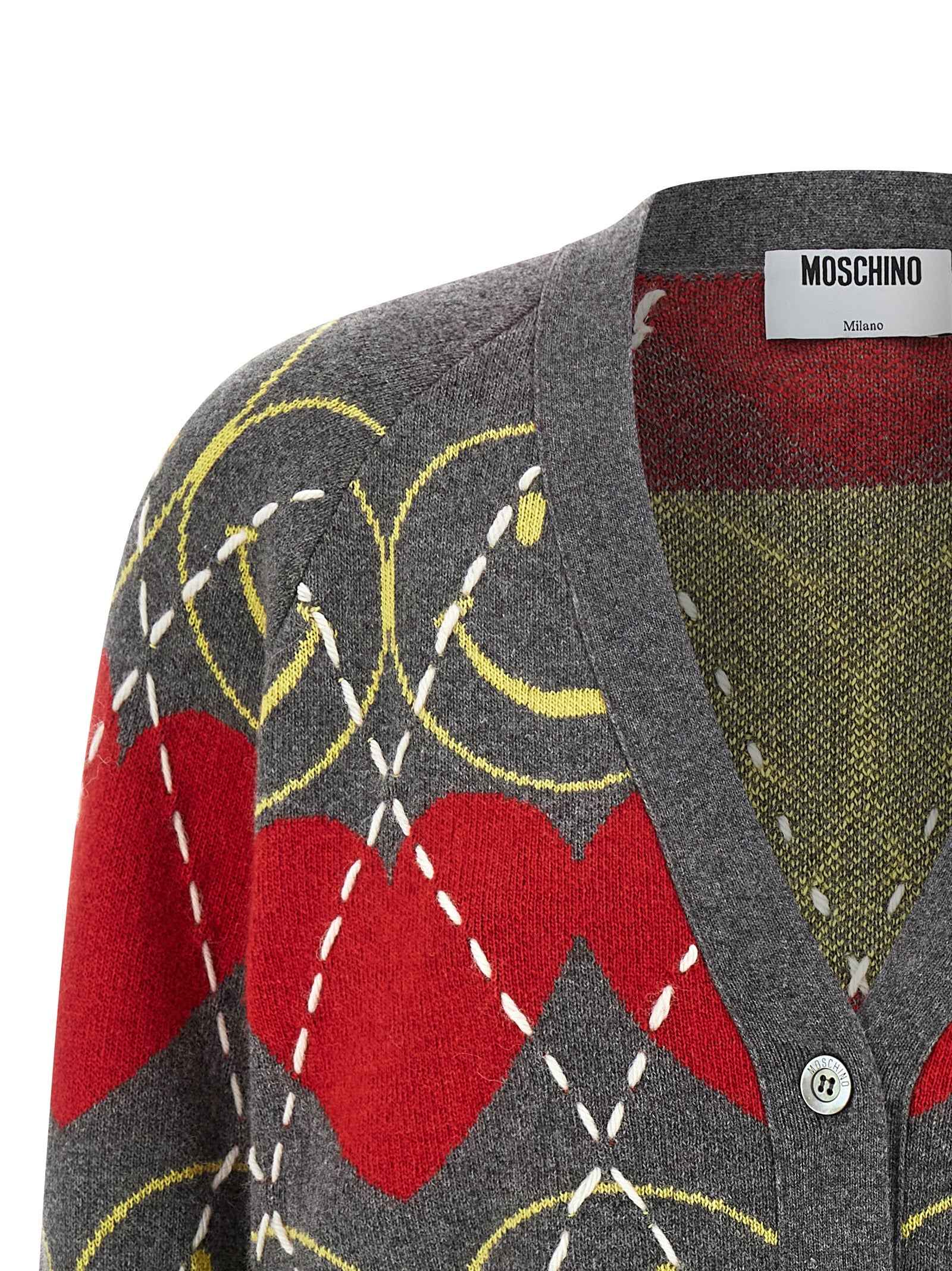 Moschino Multicolor Wool Cardigan