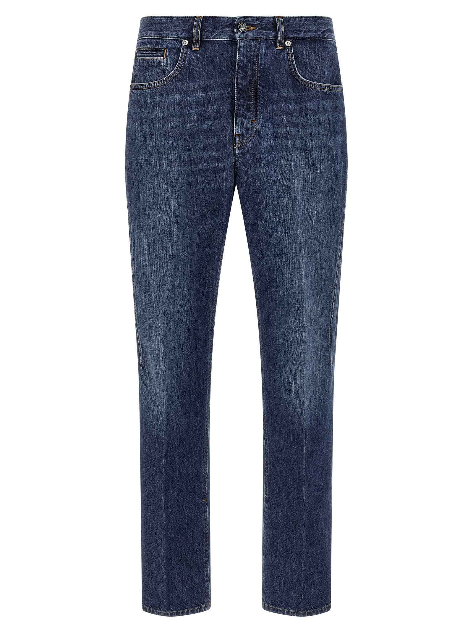 Givenchy Blue Cotton Straight-Leg Jeans