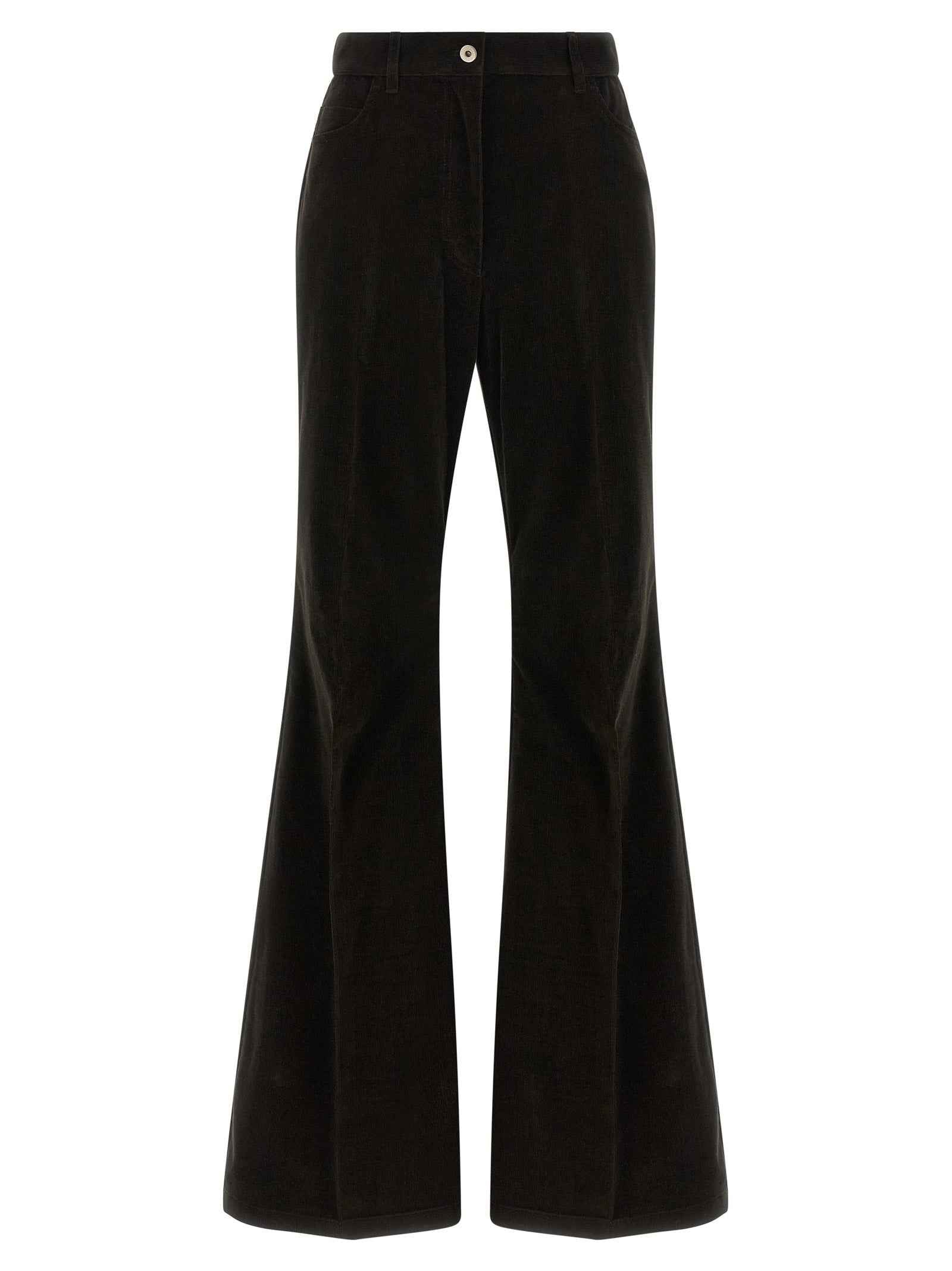 Ferragamo Brown Cotton Flared Pants