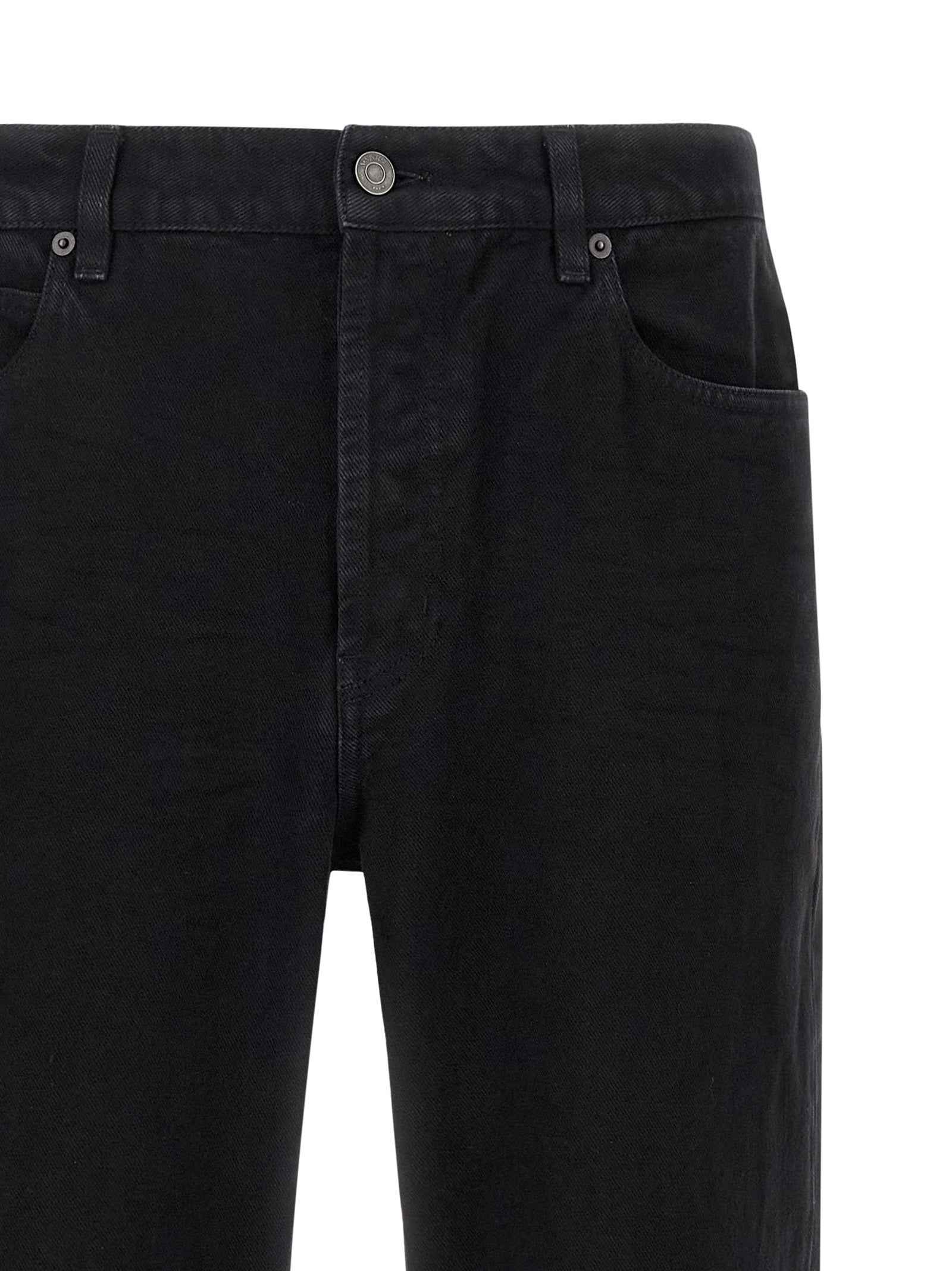 Saint Laurent Black Cotton Straight-Leg Jeans