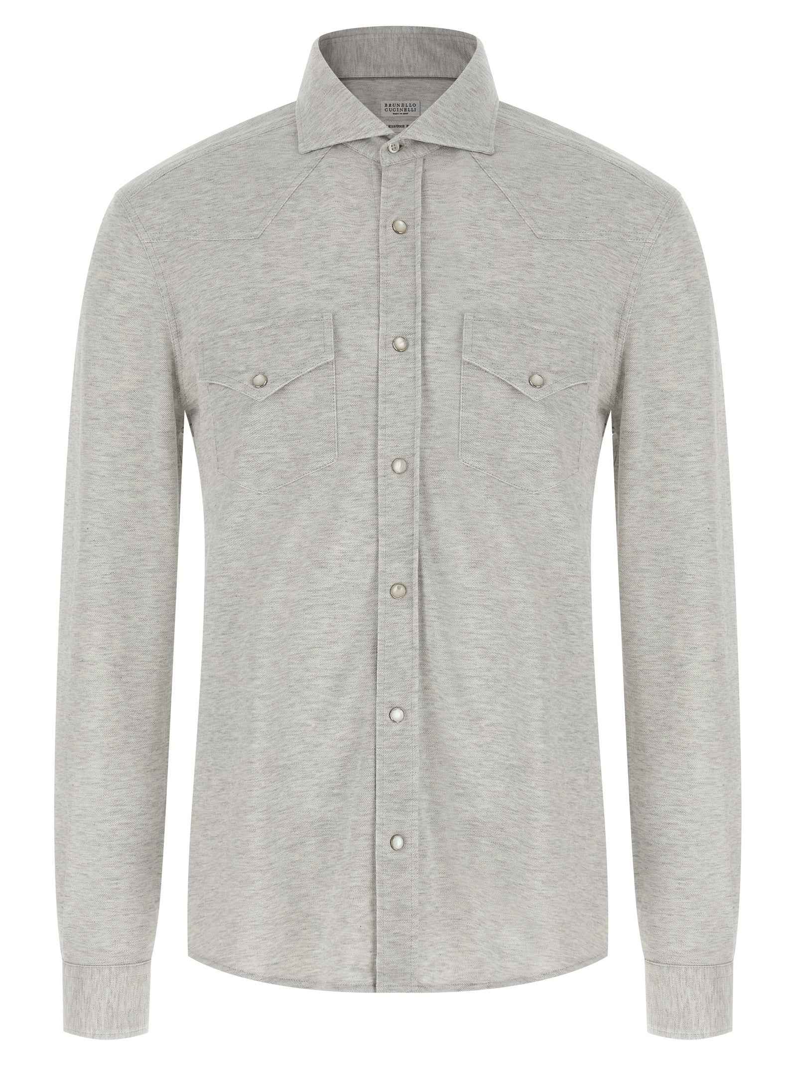 Brunello Cucinelli Gray Cotton Blouse