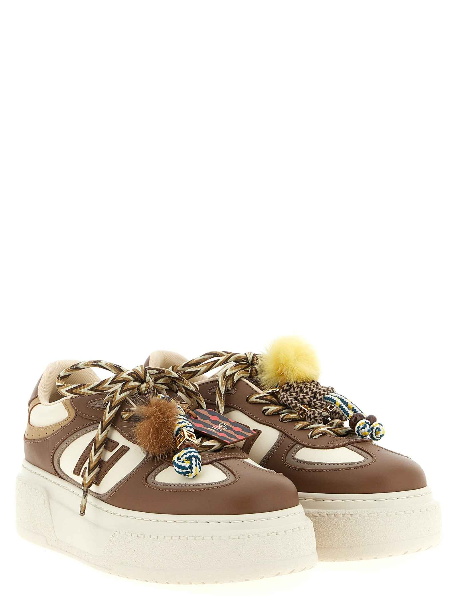 Fendi Multicolor Calfskin Platform Sneakers