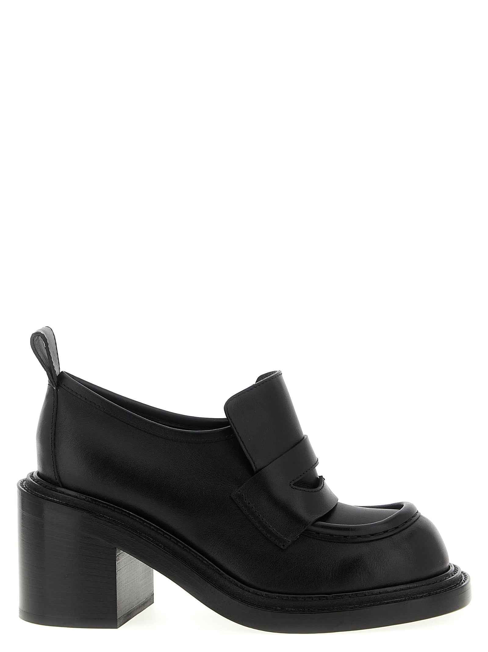 Moschino Black Leather Platform Loafers