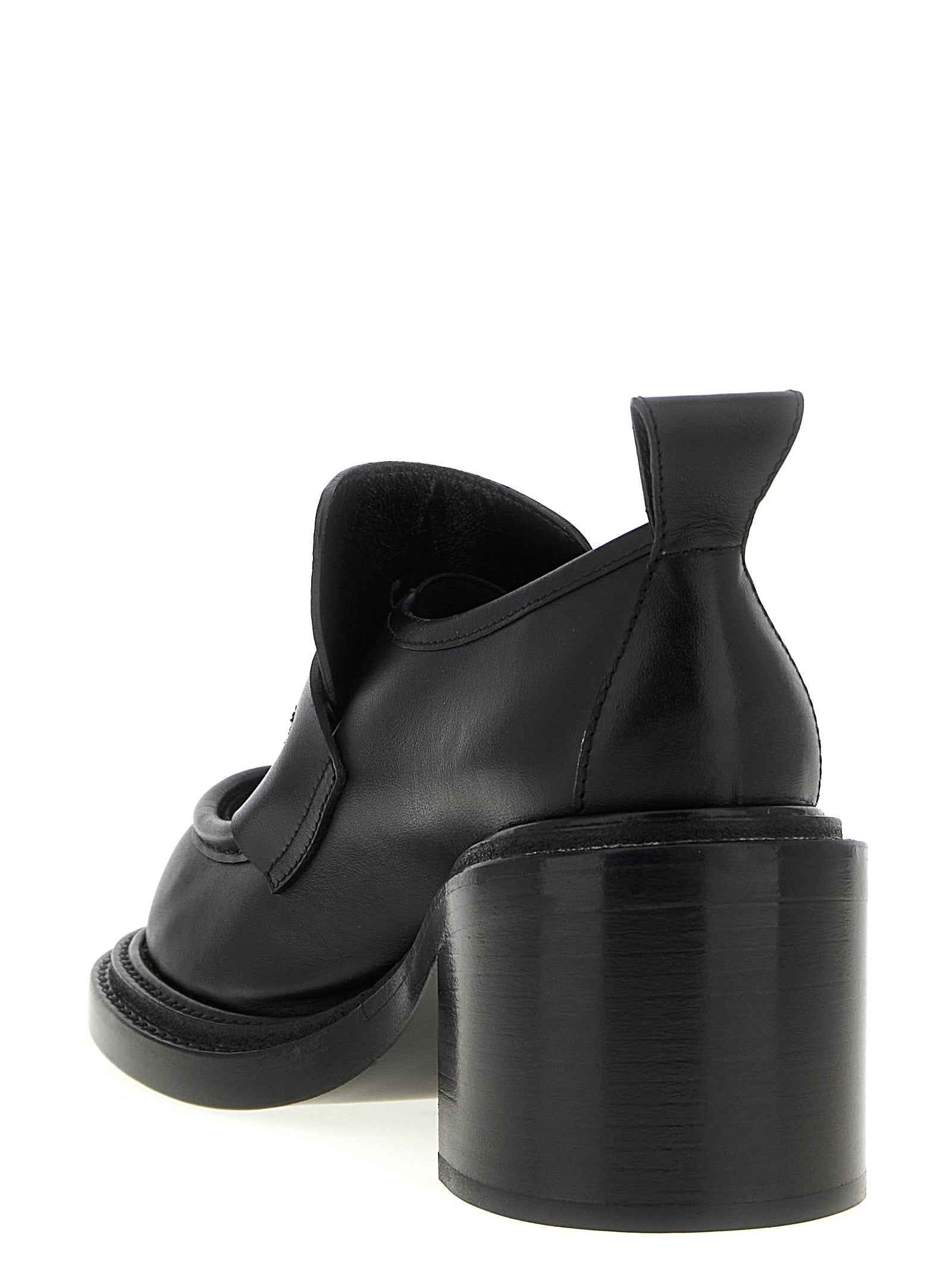 Moschino Black Leather Platform Loafers