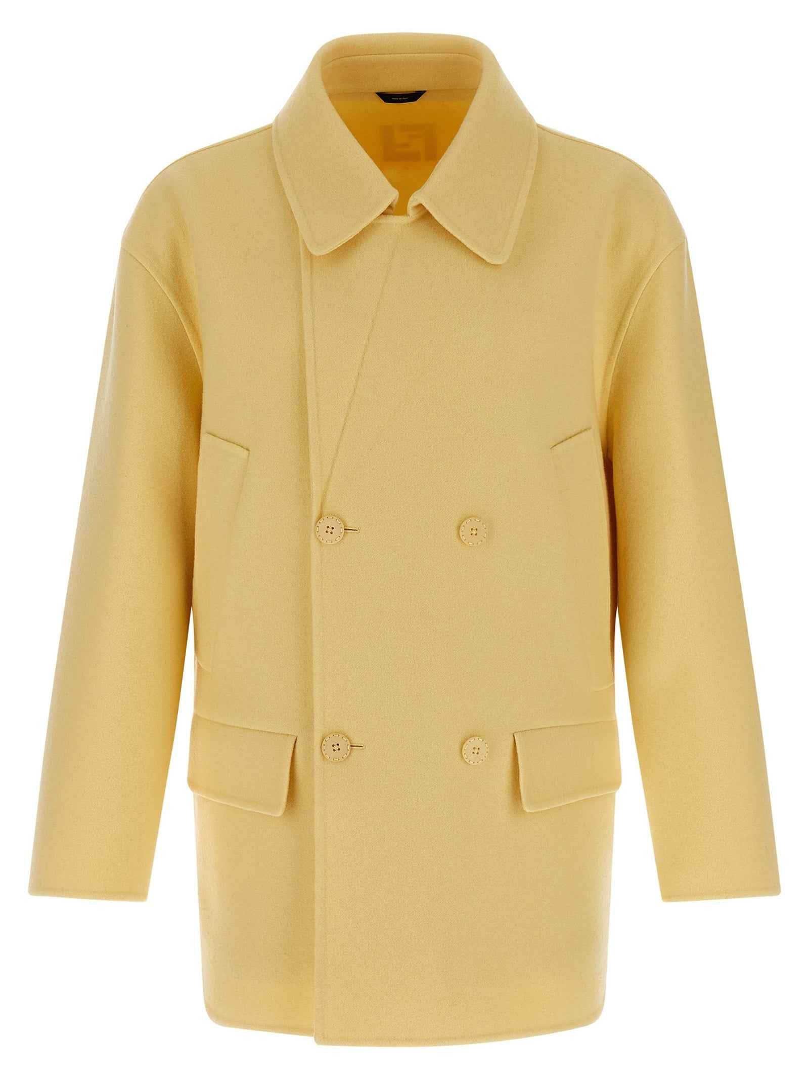 Fendi Bicolor Virgin Wool Coat